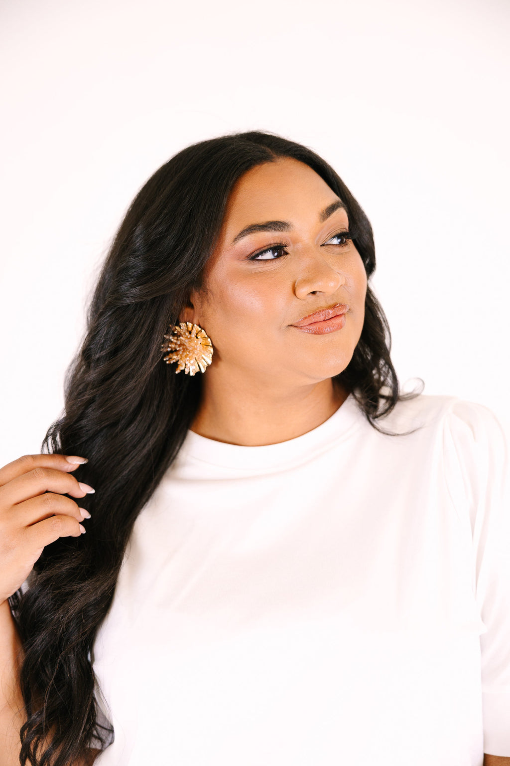 Coming Up Roses Earrings, Gold