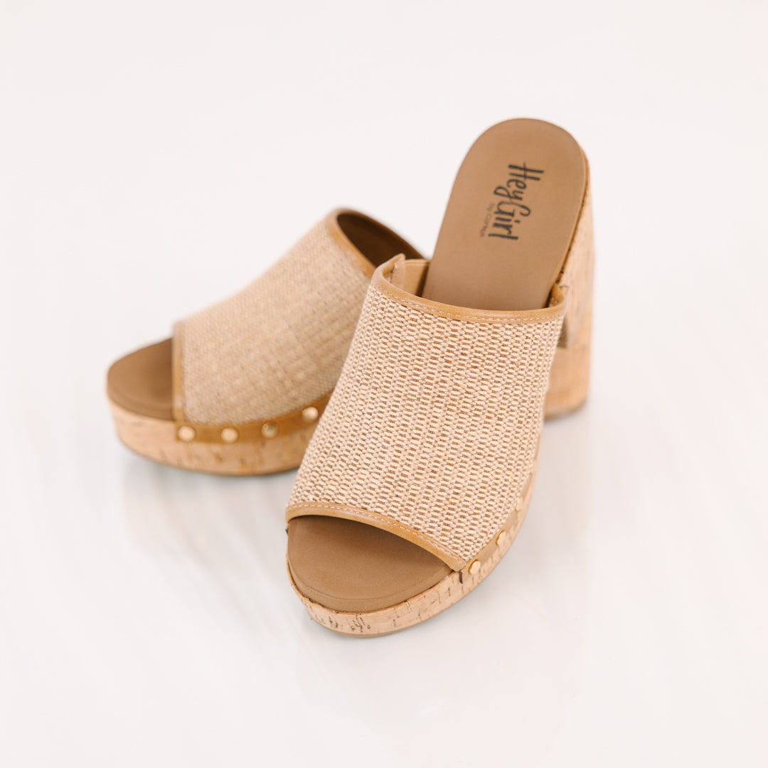 Corky's: Coastal Serenity Heels, Honey Raffia