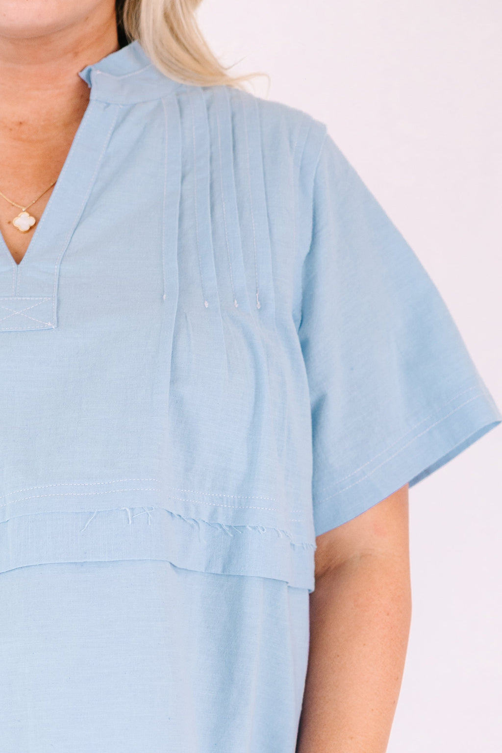 Countryside Trip Top, Light Blue