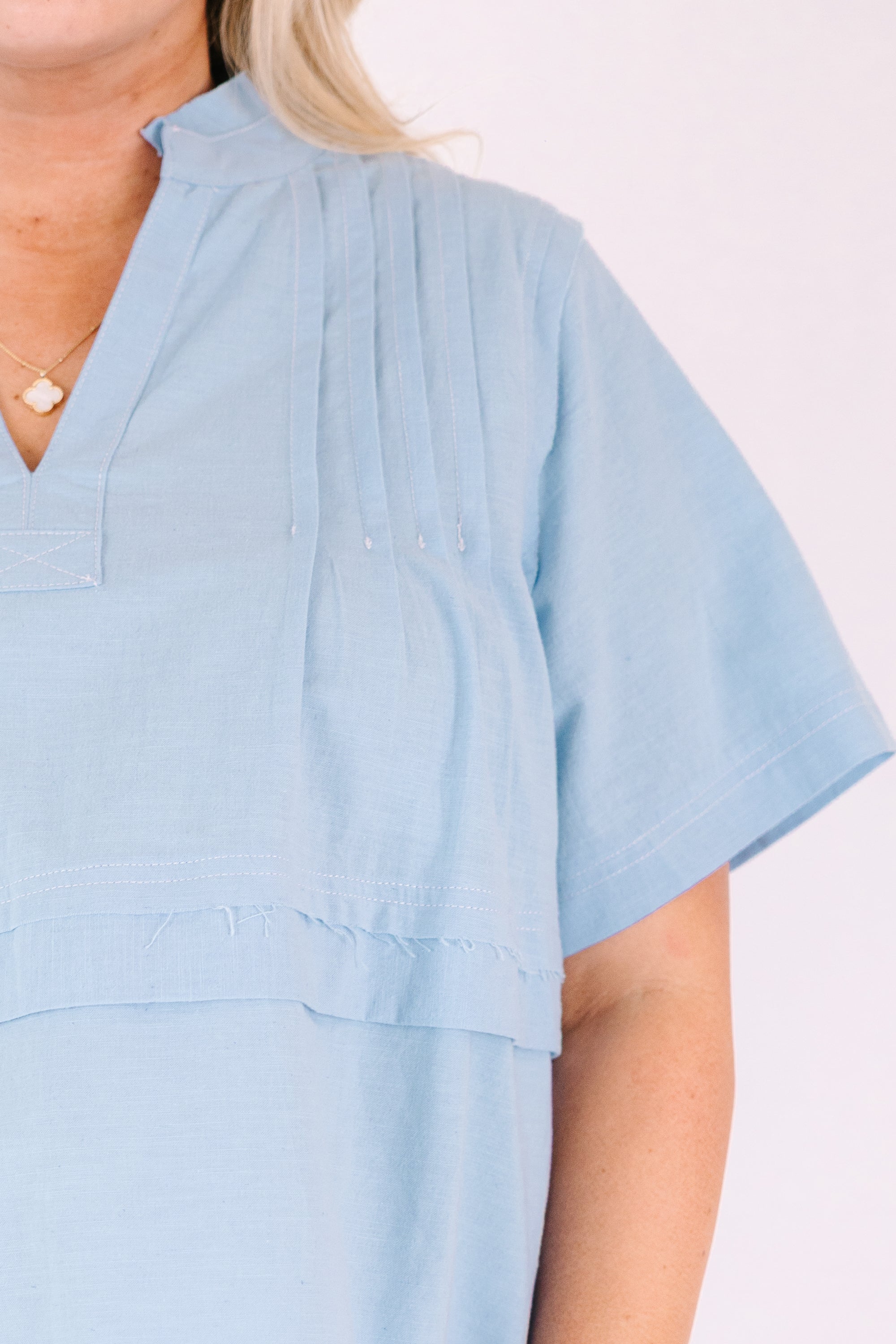 Countryside Trip Top, Light Blue