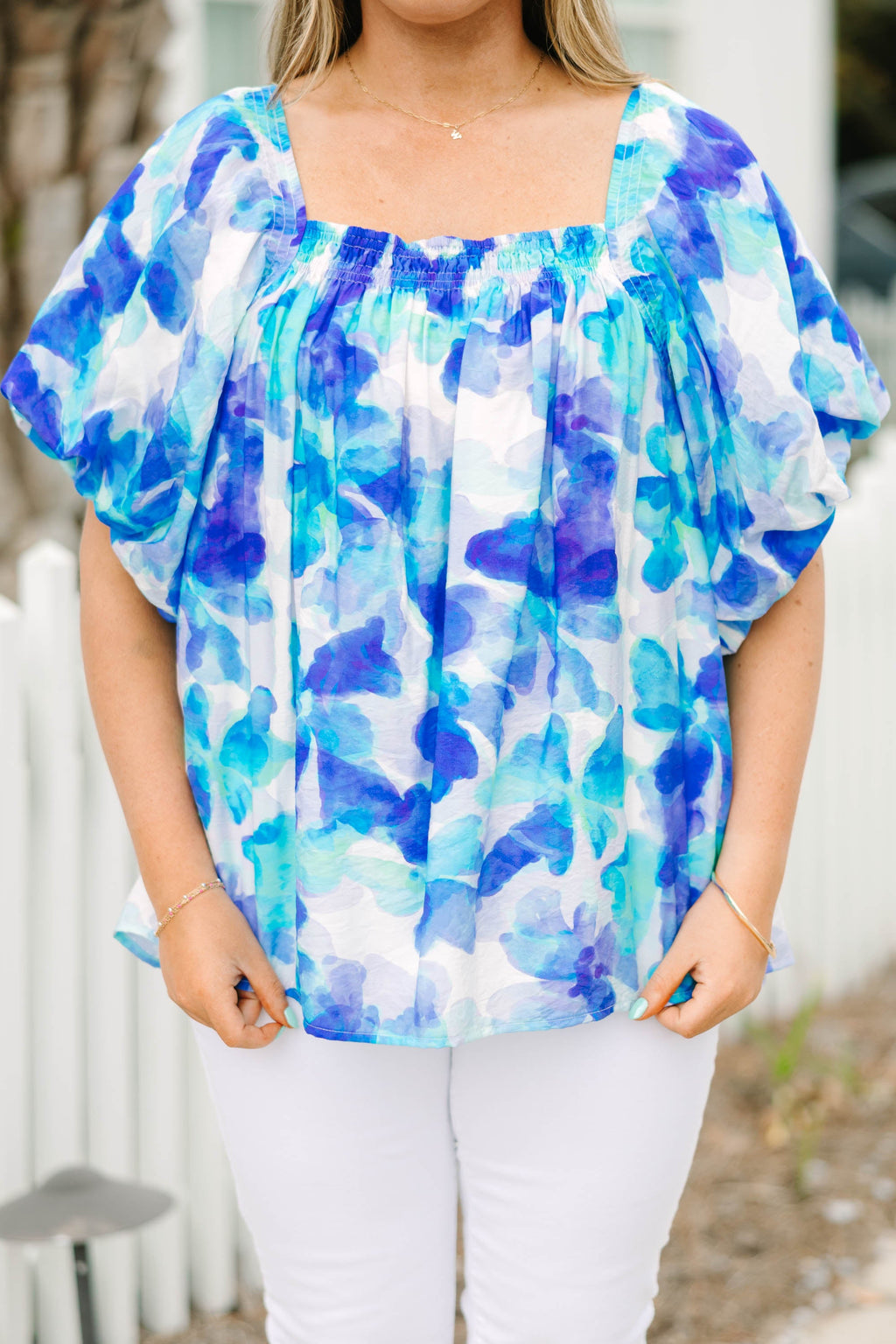 Cozy Love Top, Blue Watercolor