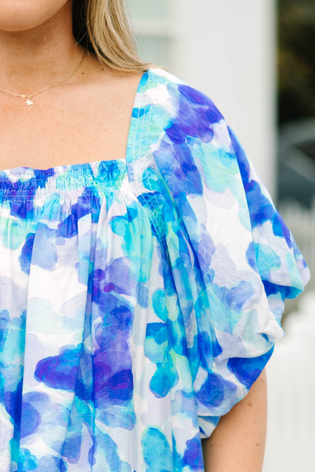 Cozy Love Top, Blue Watercolor