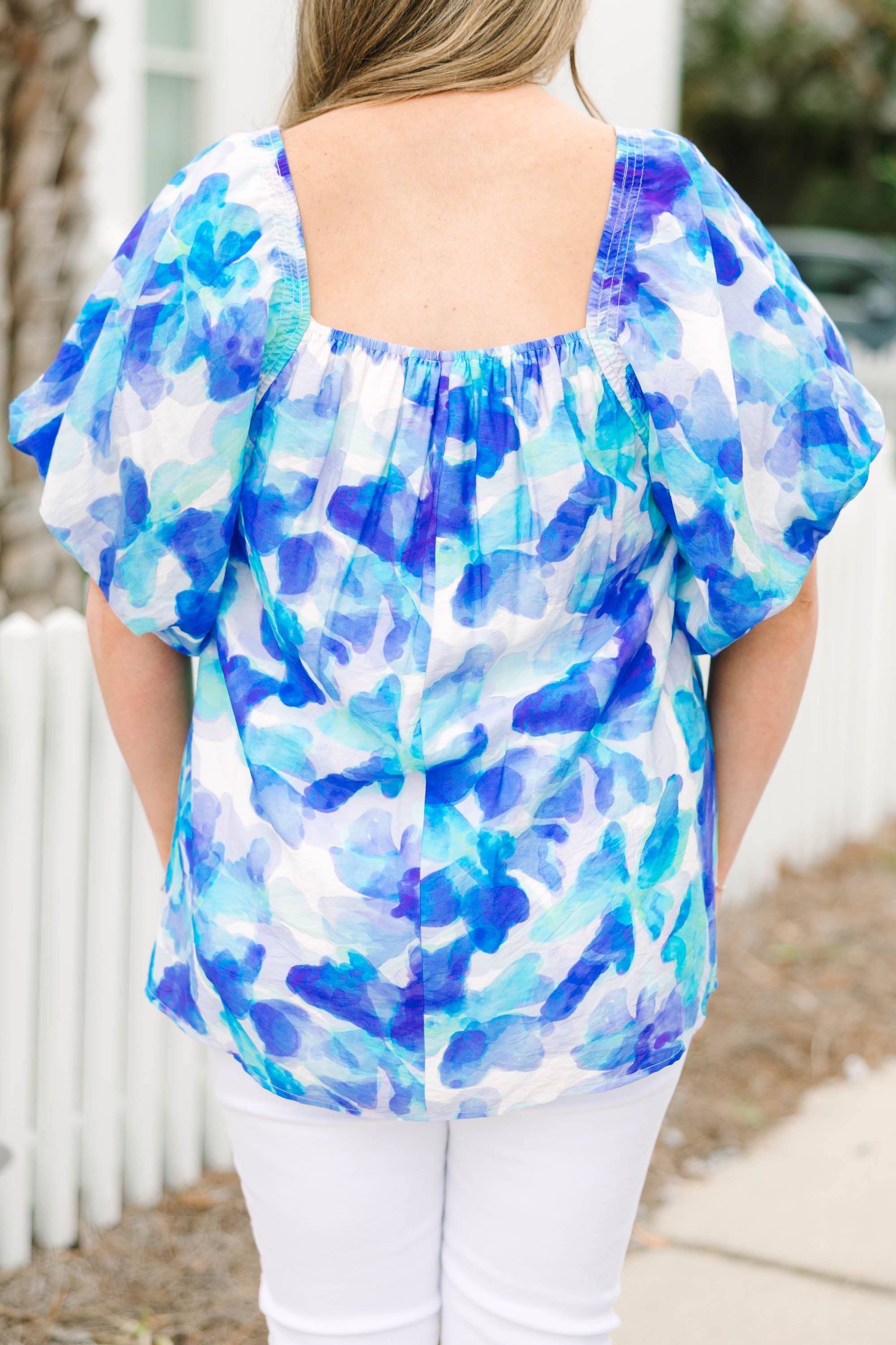 Cozy Love Top, Blue Watercolor
