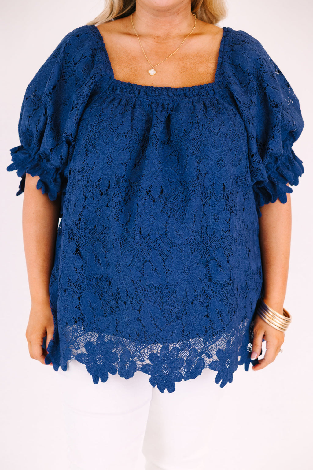 Cozy Love Top, Navy Lace