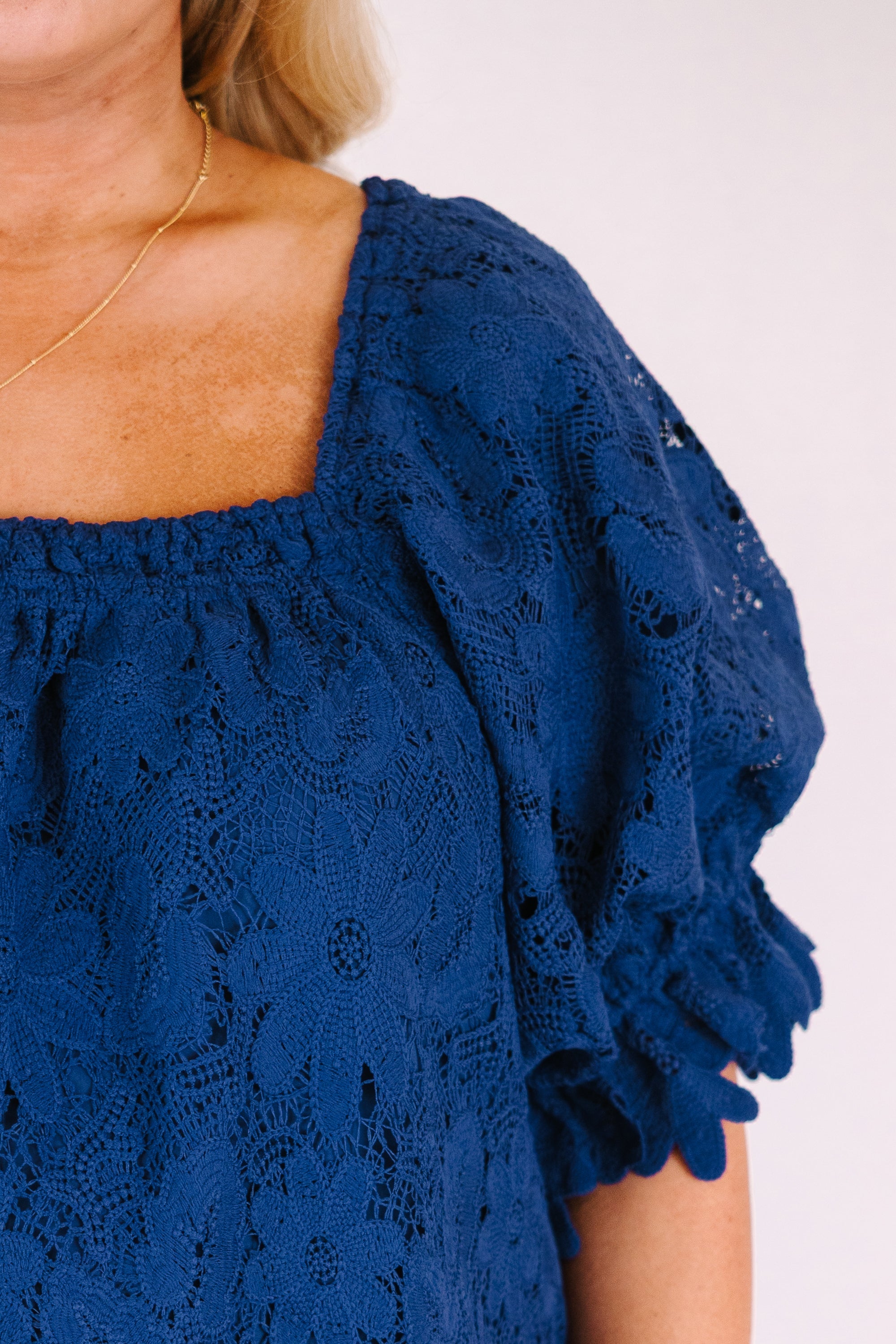 Cozy Love Top, Navy Lace