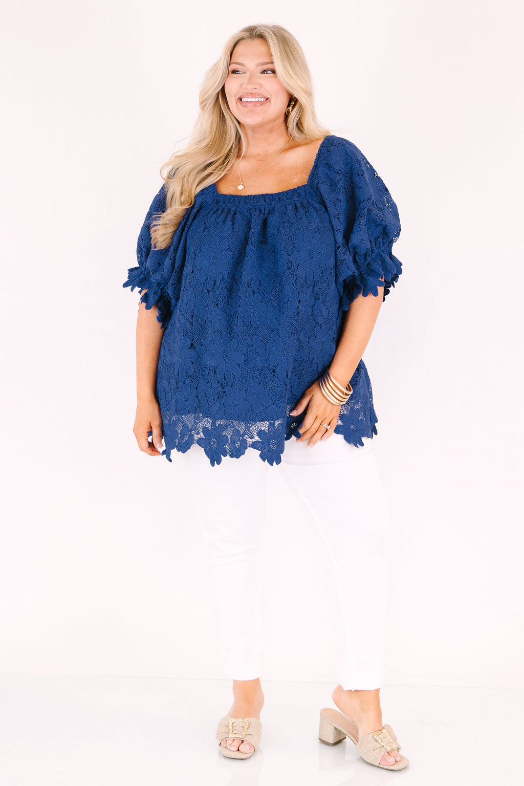 Cozy Love Top, Navy Lace