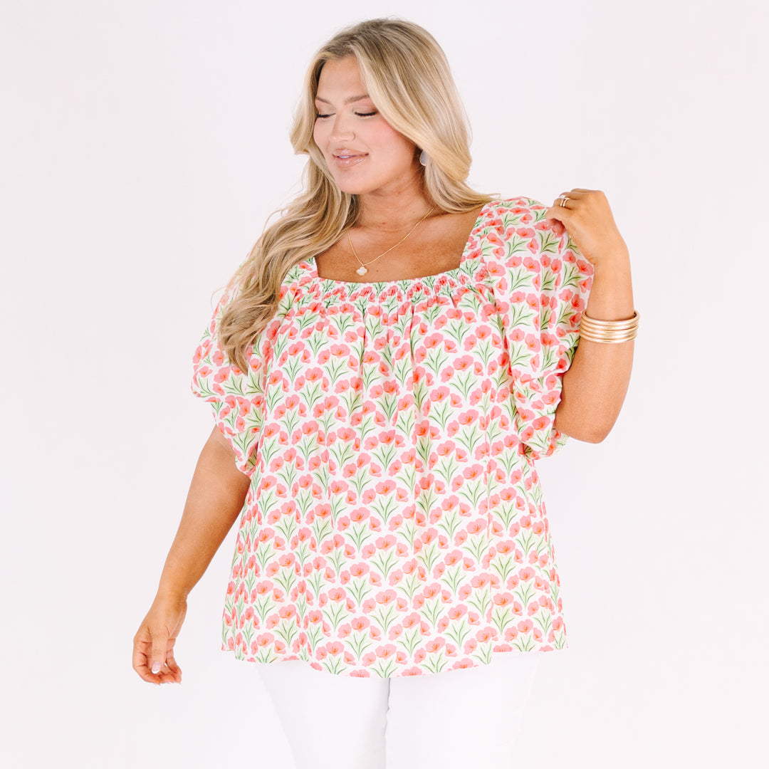 Cozy Love Top, Pink Floral