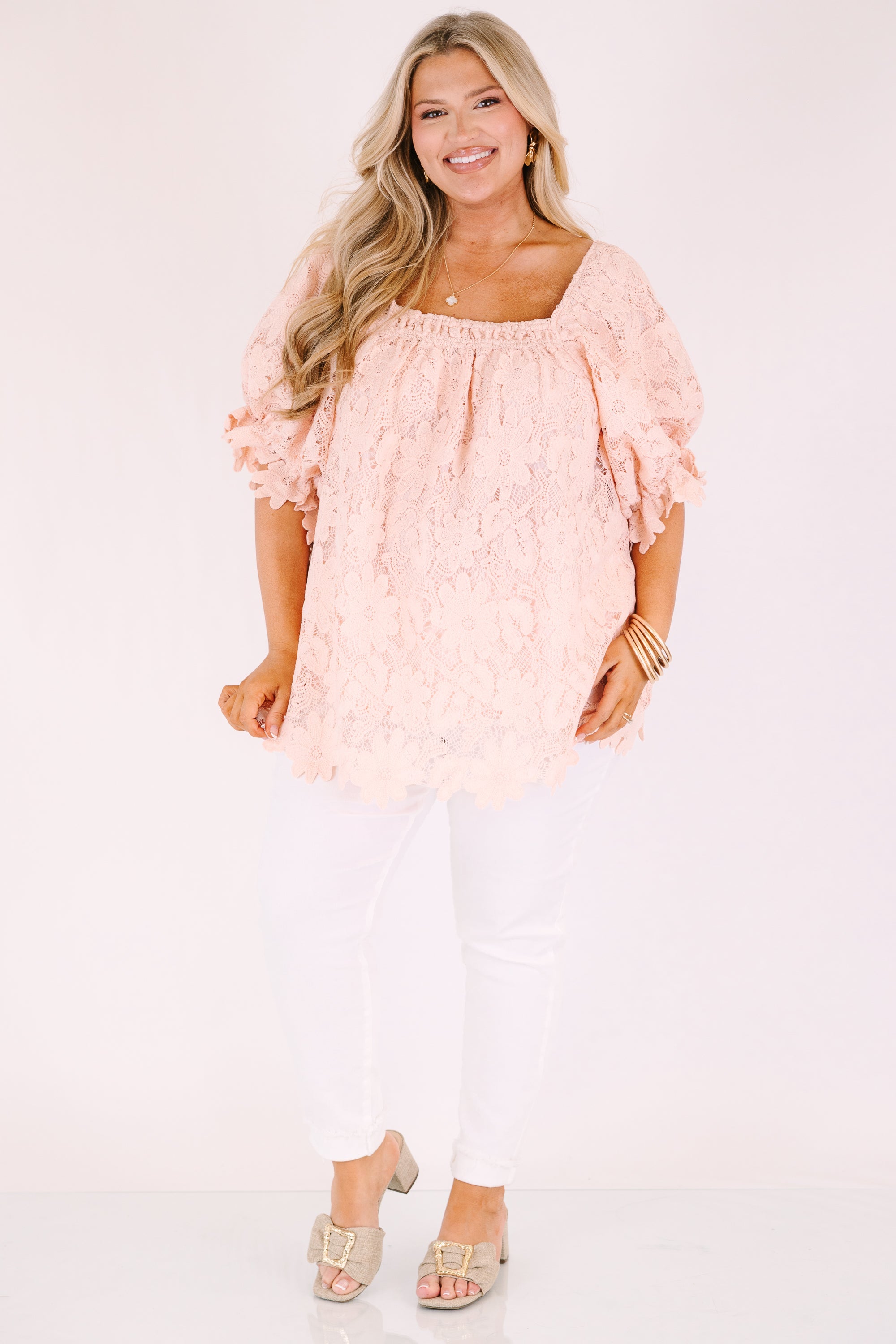 Cozy Love Top, Pink Lace