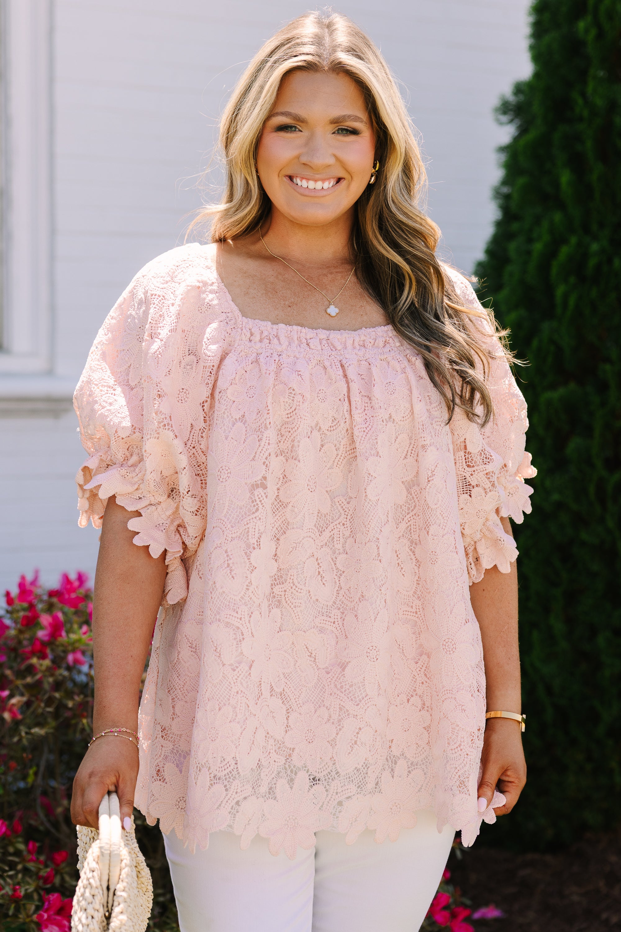 Cozy Love Top, Pink Lace