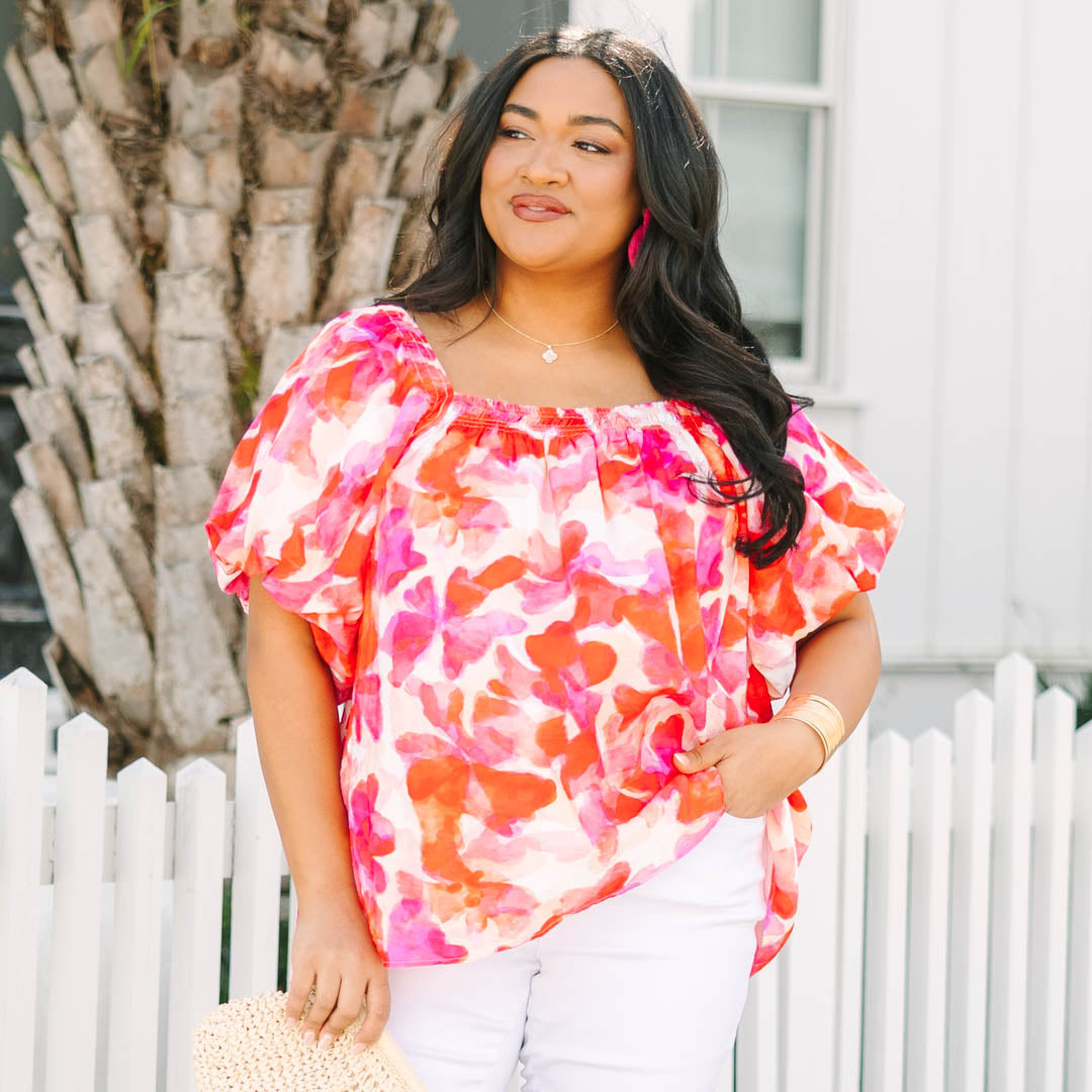 Cozy Love Top, Red Watercolor