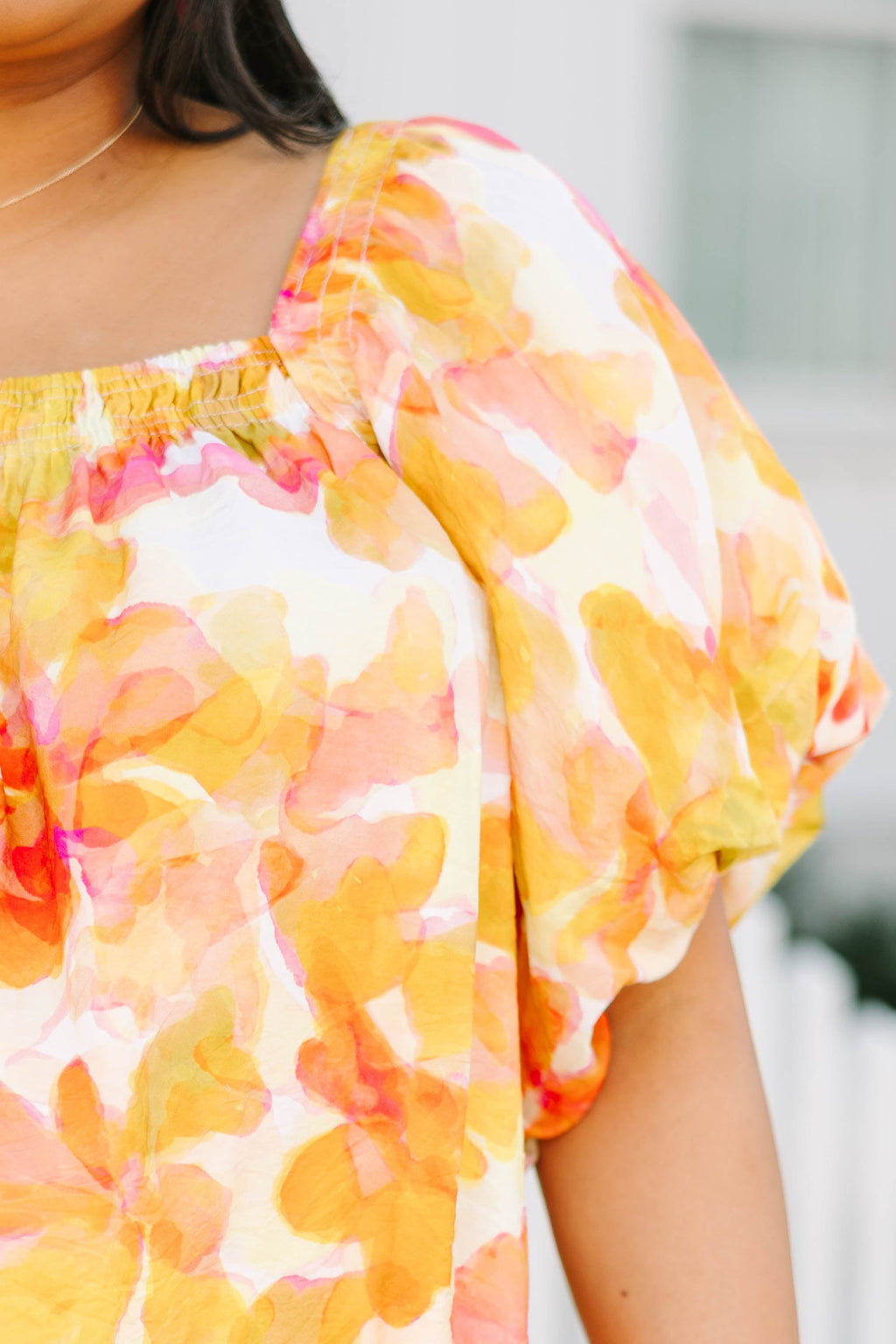 Cozy Love Top, Yellow Watercolor