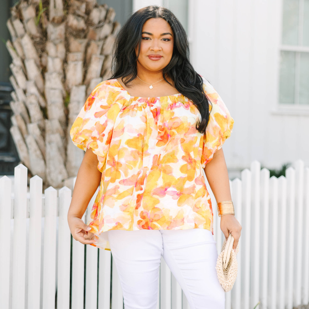 Cozy Love Top, Yellow Watercolor
