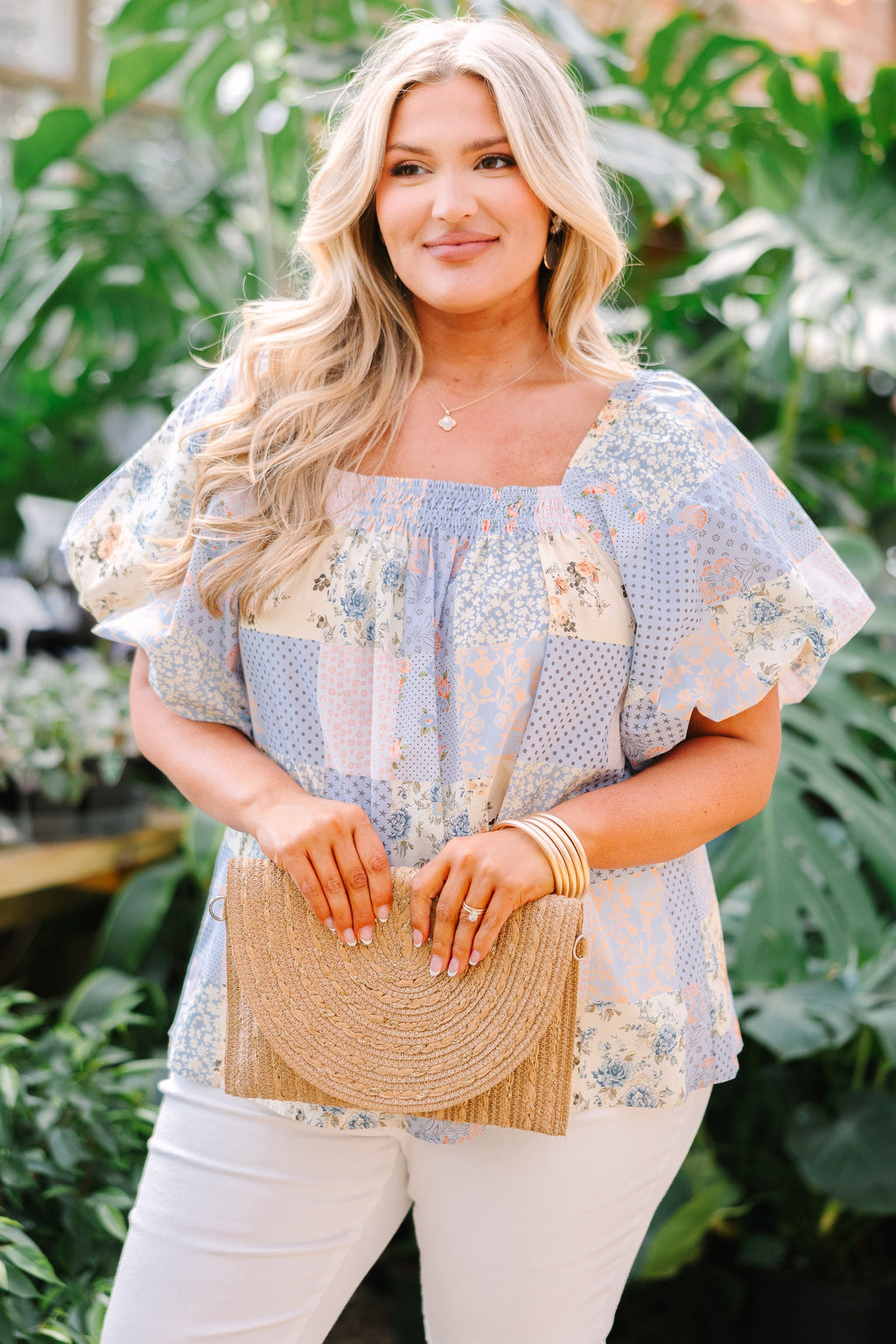 Cozy Love Top, Blue Patchwork