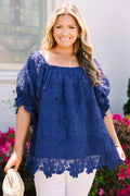 Cozy Love Top, Navy Lace