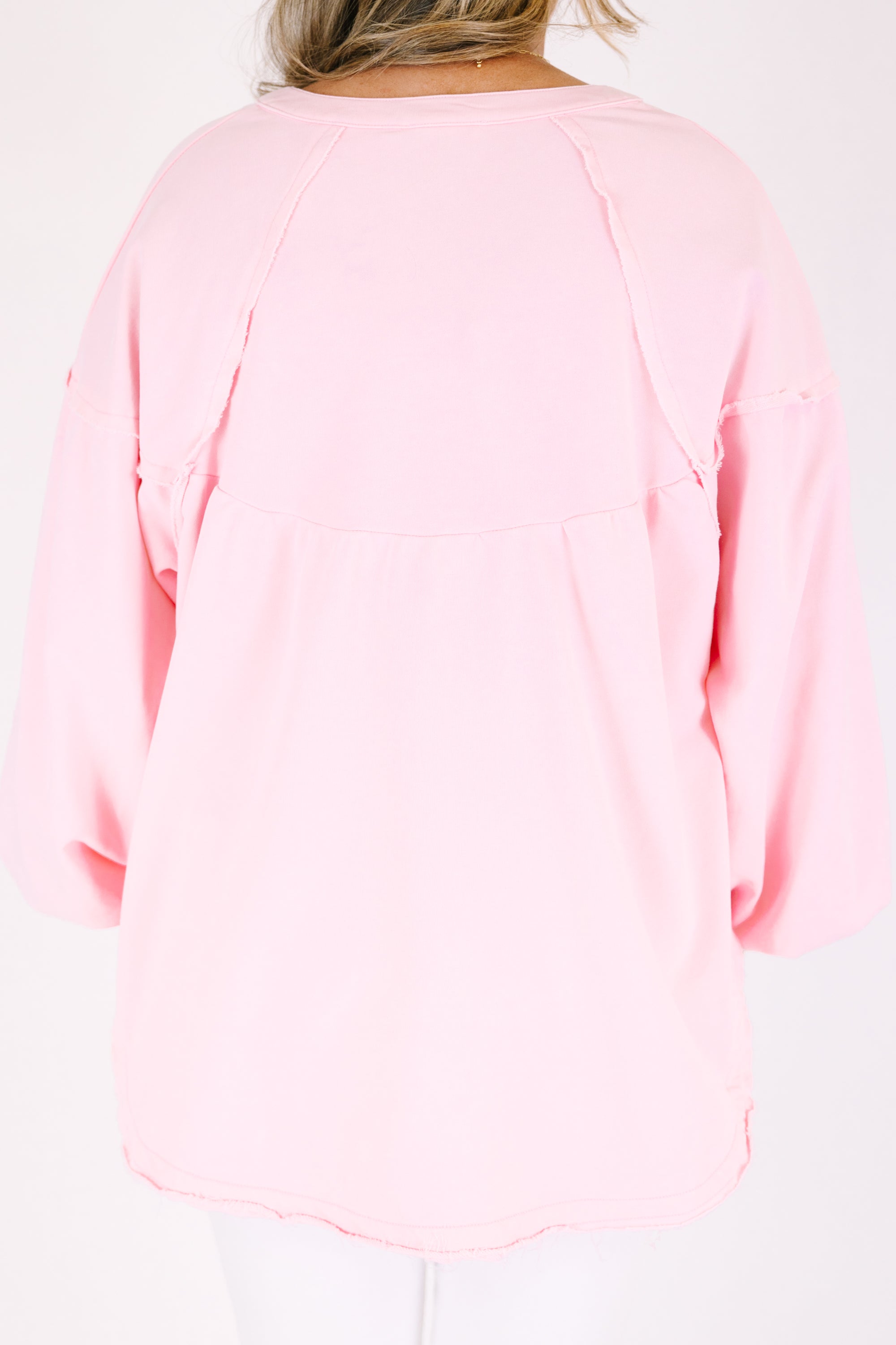 Crimson Sunset Pullover, Light Pink