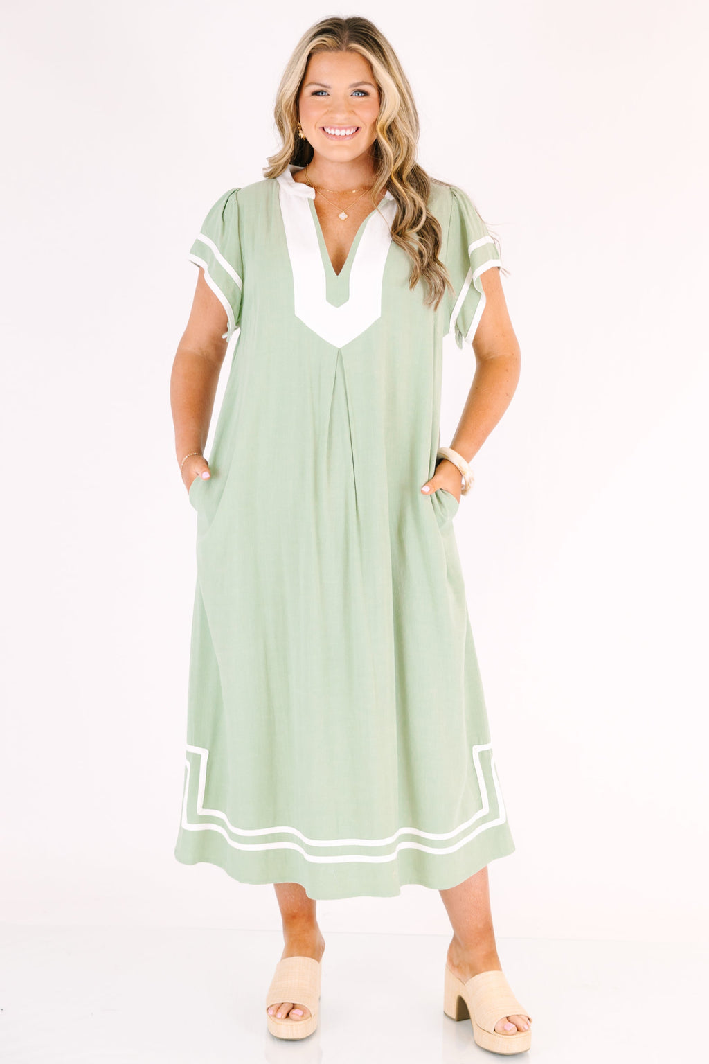Cute With A Kick Dress, Sage