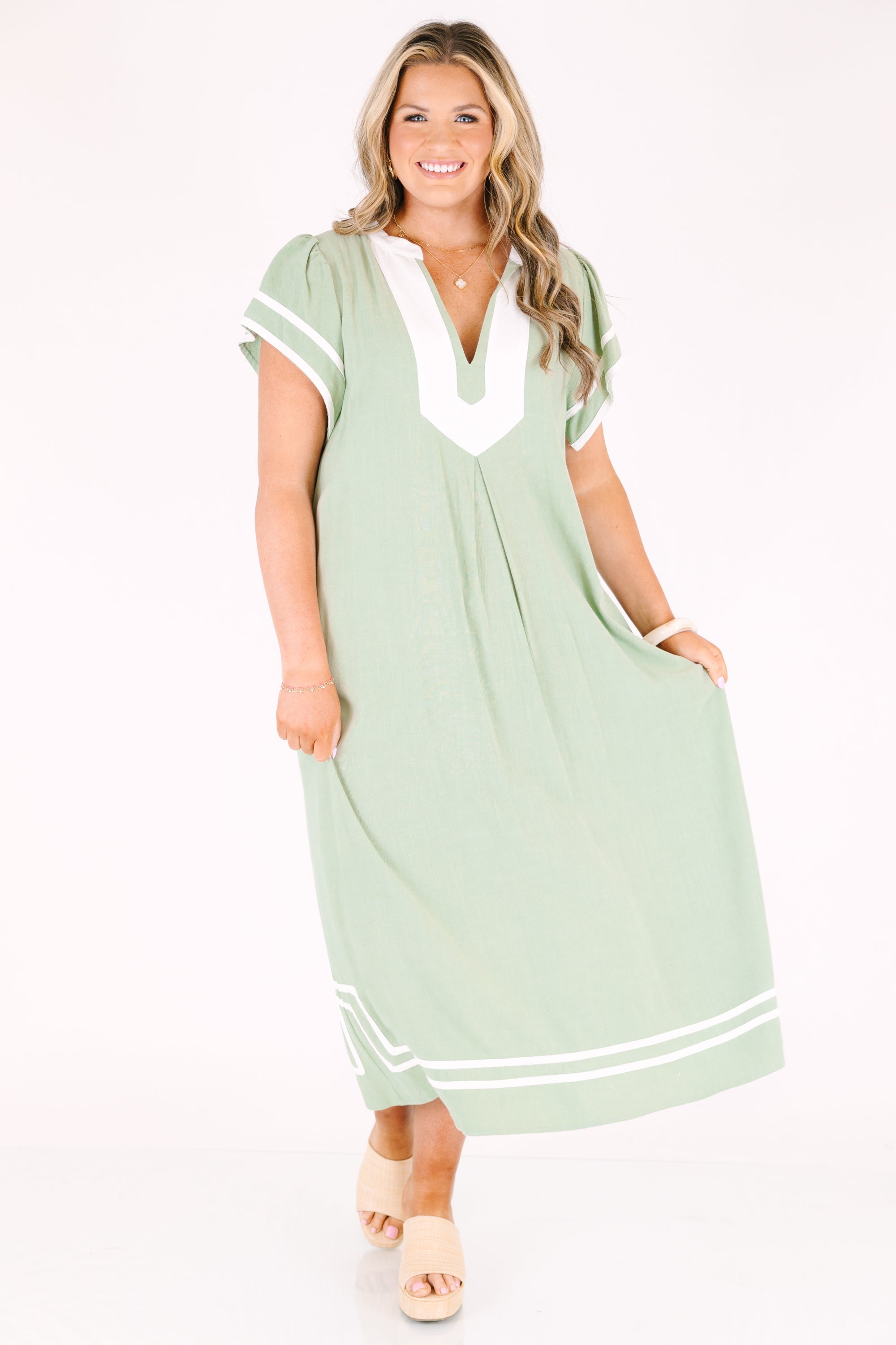 Cute With A Kick Dress, Sage
