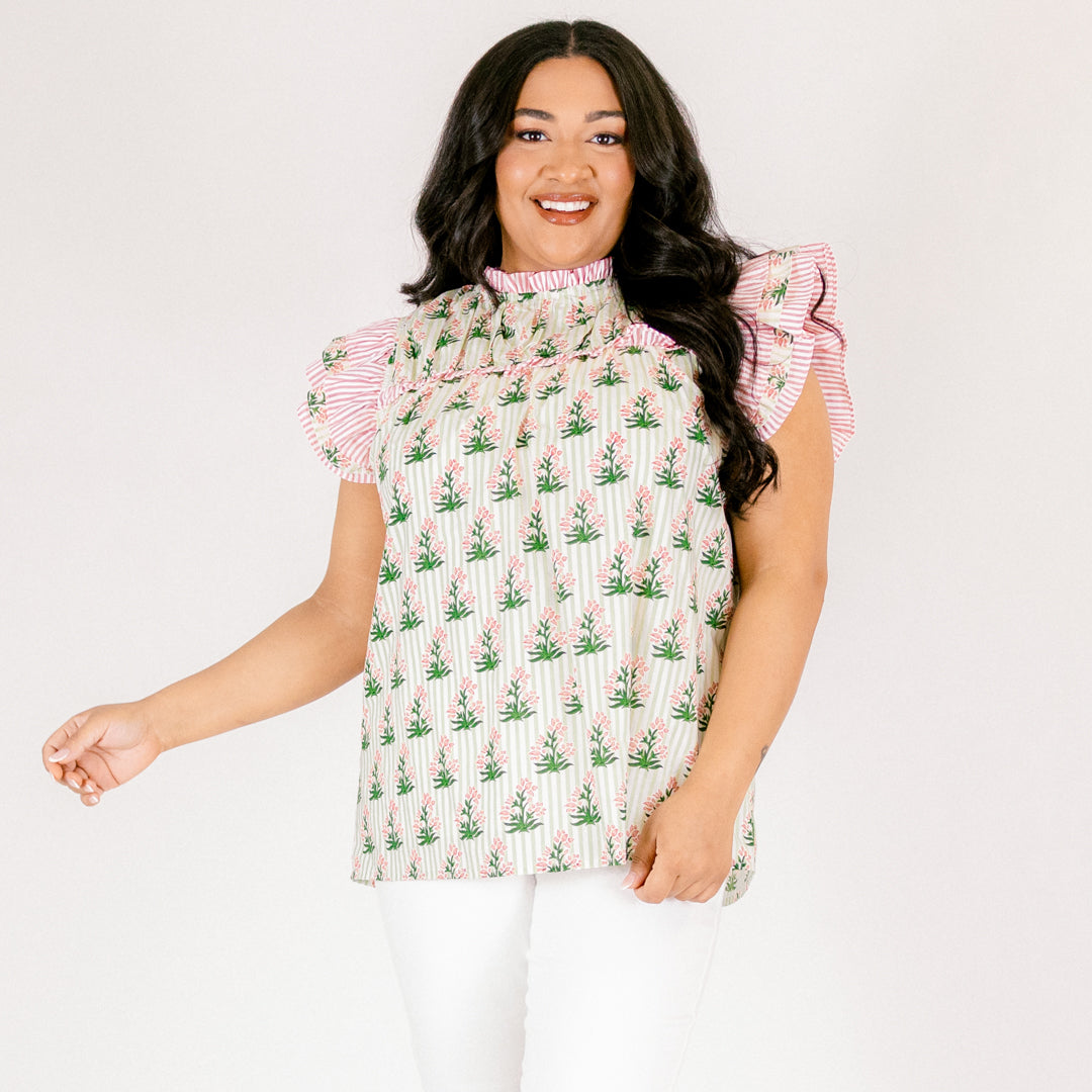Daisy Dreams Top, Pink-White