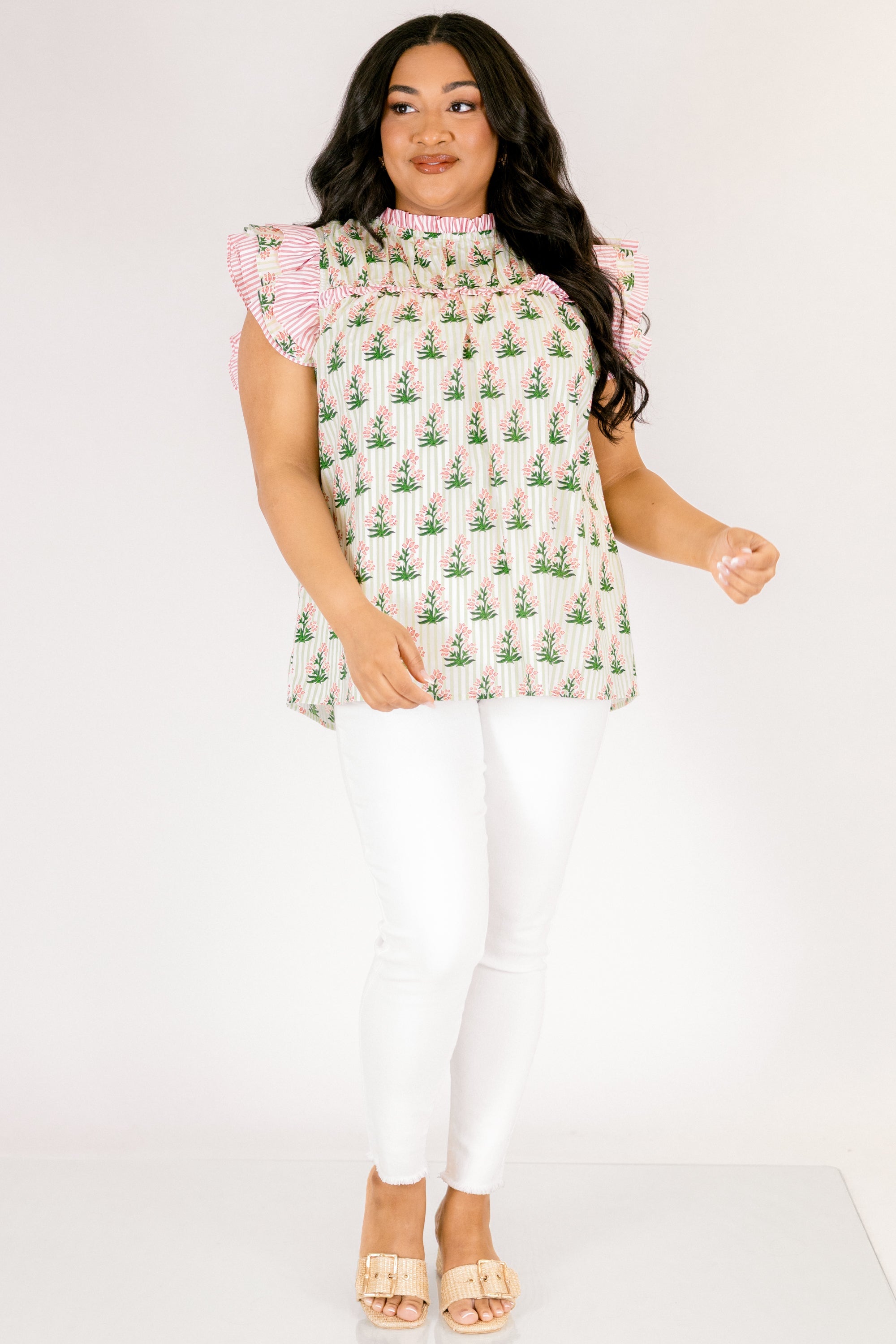 Daisy Dreams Top, Pink-White