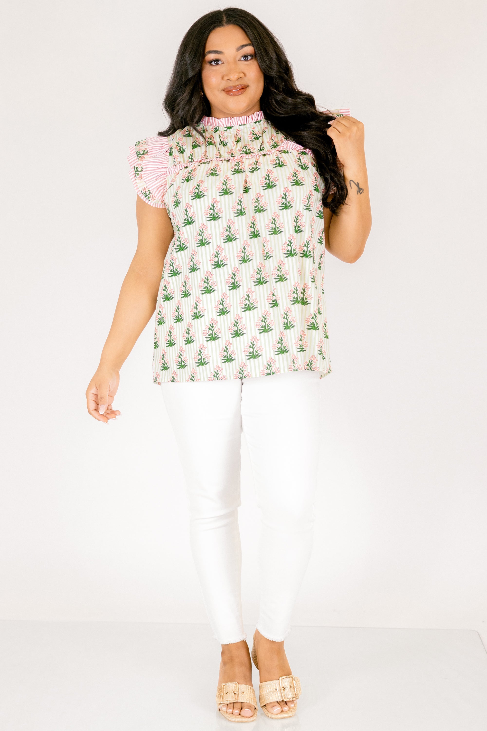 Daisy Dreams Top, Pink-White