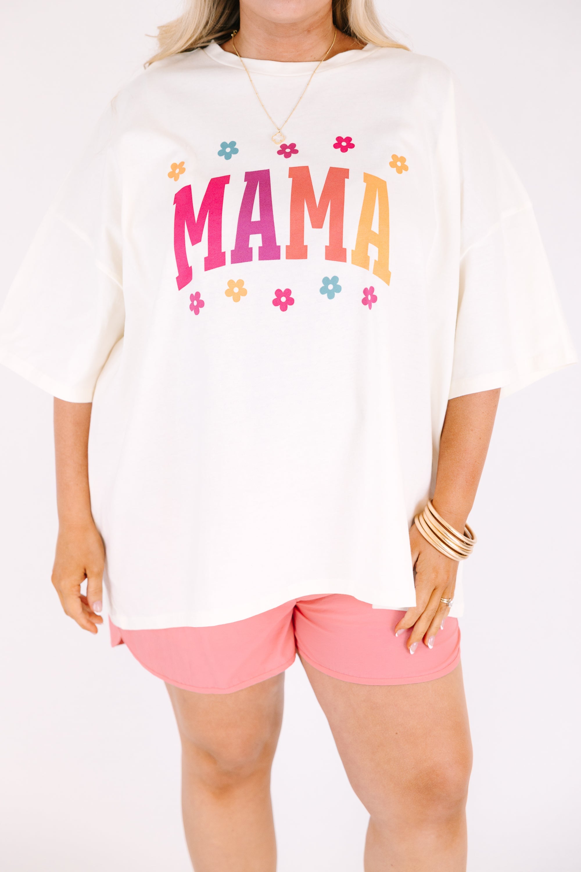 Daisy Mama Boyfriend Tee, Ivory