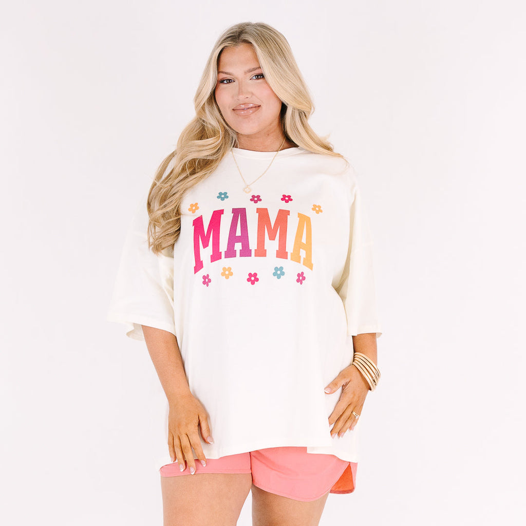 Daisy Mama Boyfriend Tee, Ivory