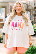 Daisy Mama Boyfriend Tee, Ivory