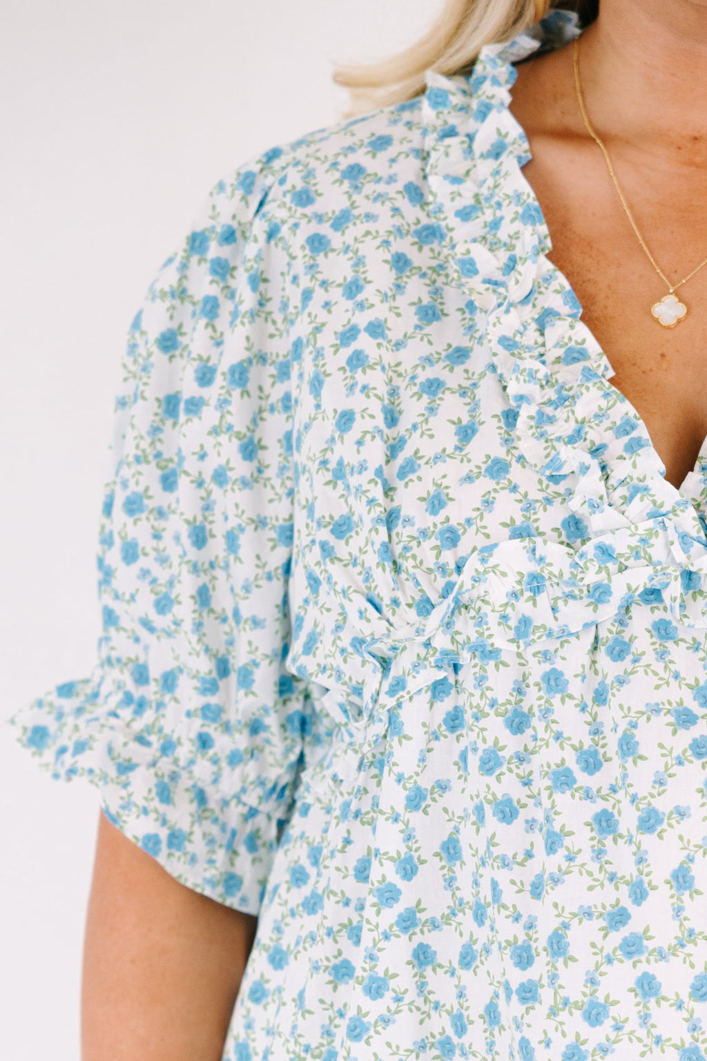 Dancing For Fun Top, Blue Floral