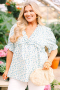 Dancing For Fun Top, Blue Floral