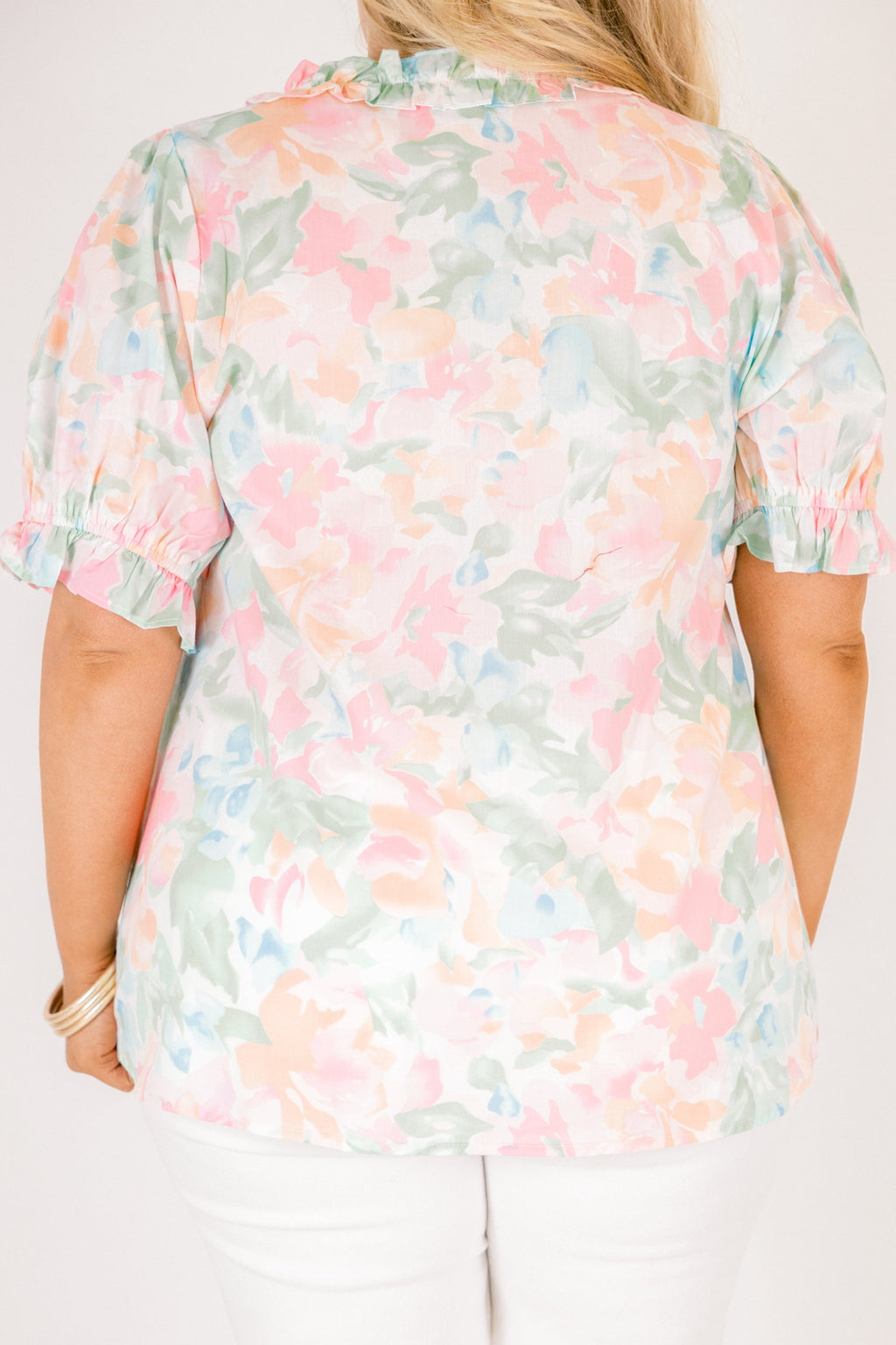 Dancing For Fun Top, Peach Floral
