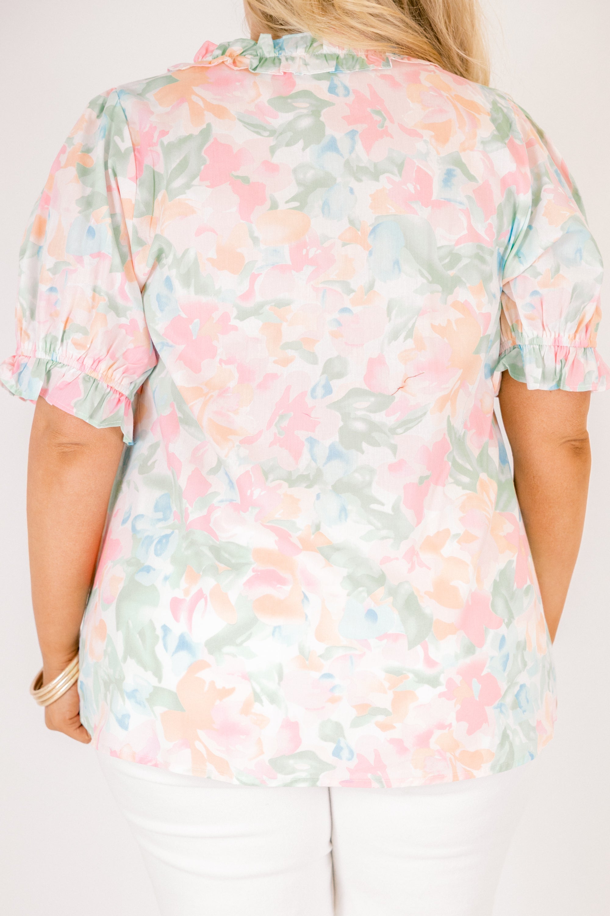 Dancing For Fun Top, Peach Floral