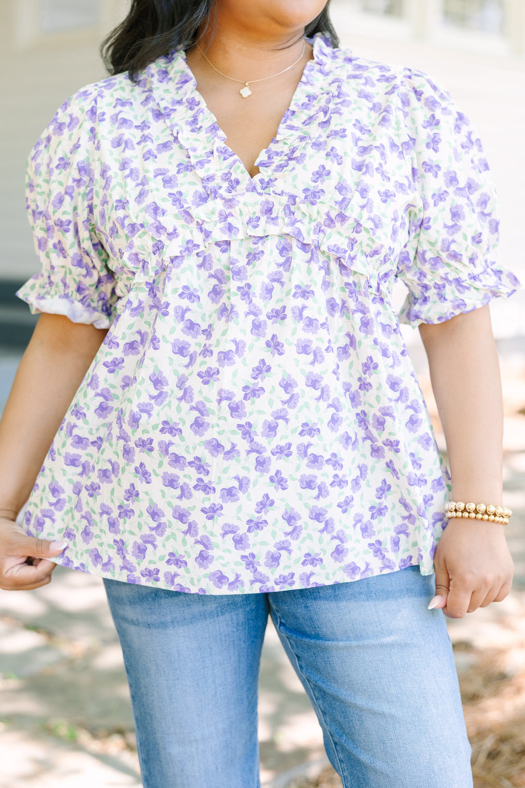 Dancing For Fun Top, Purple Floral