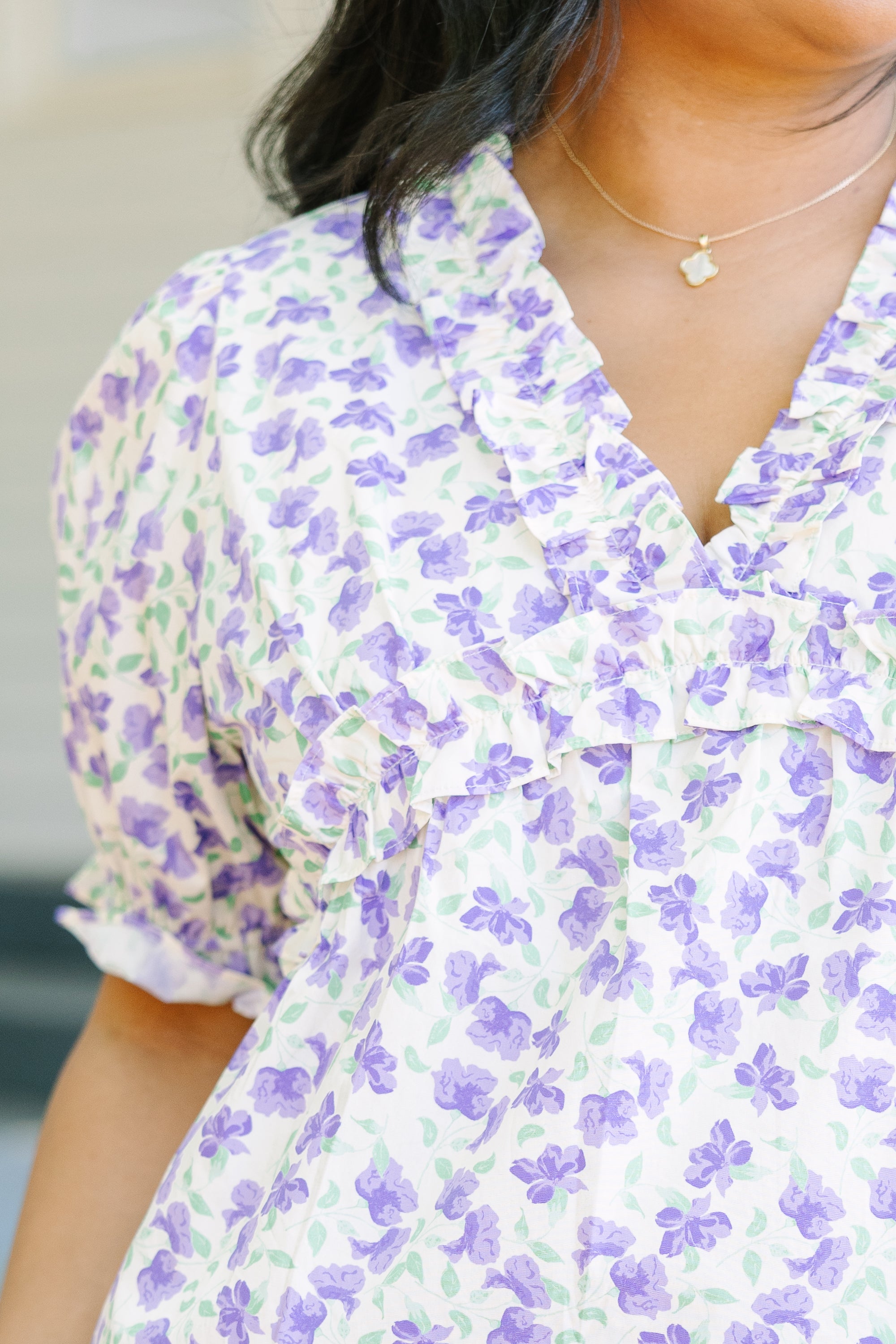 Dancing For Fun Top, Purple Floral