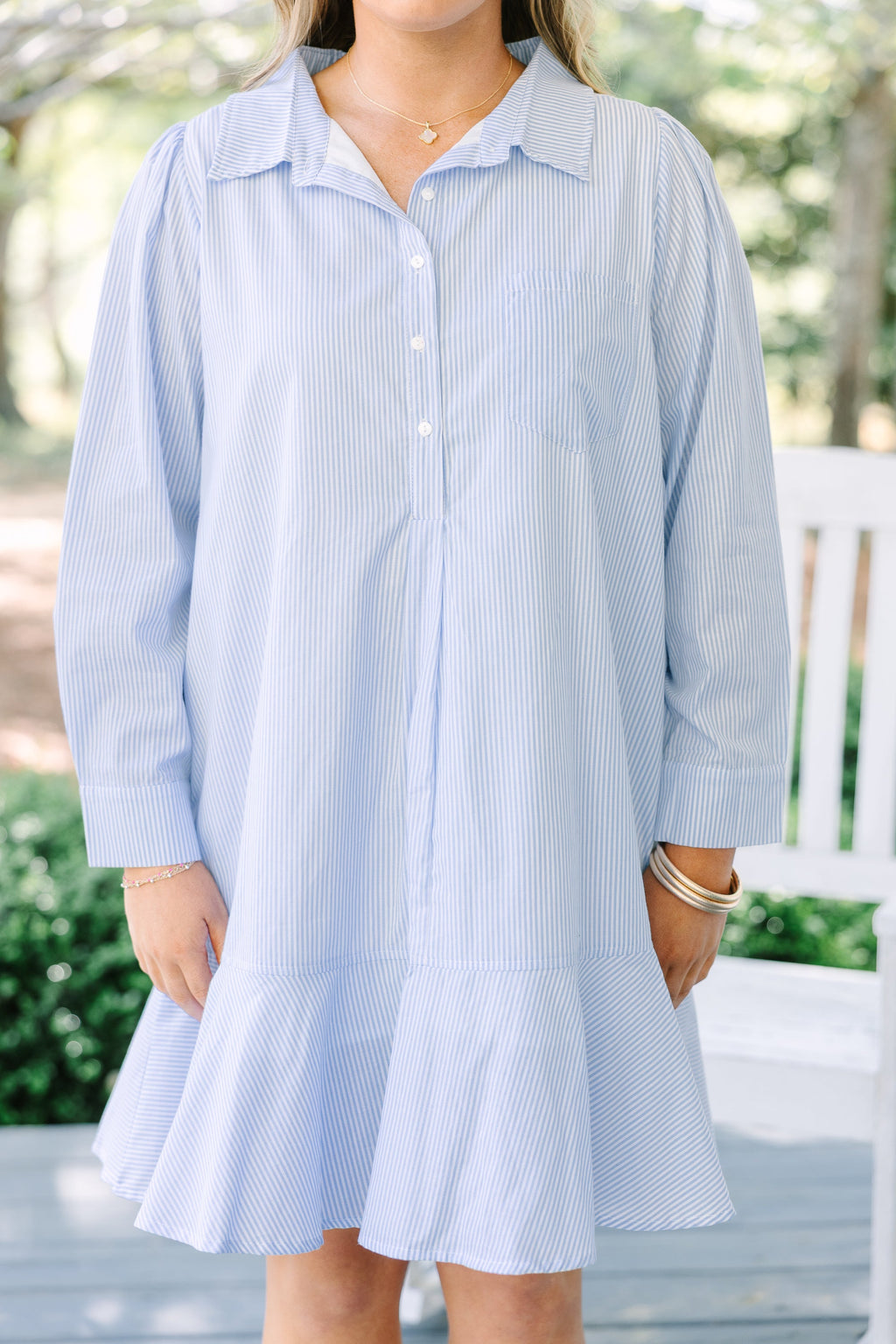 Days Like Today Dress, Blue Stripe