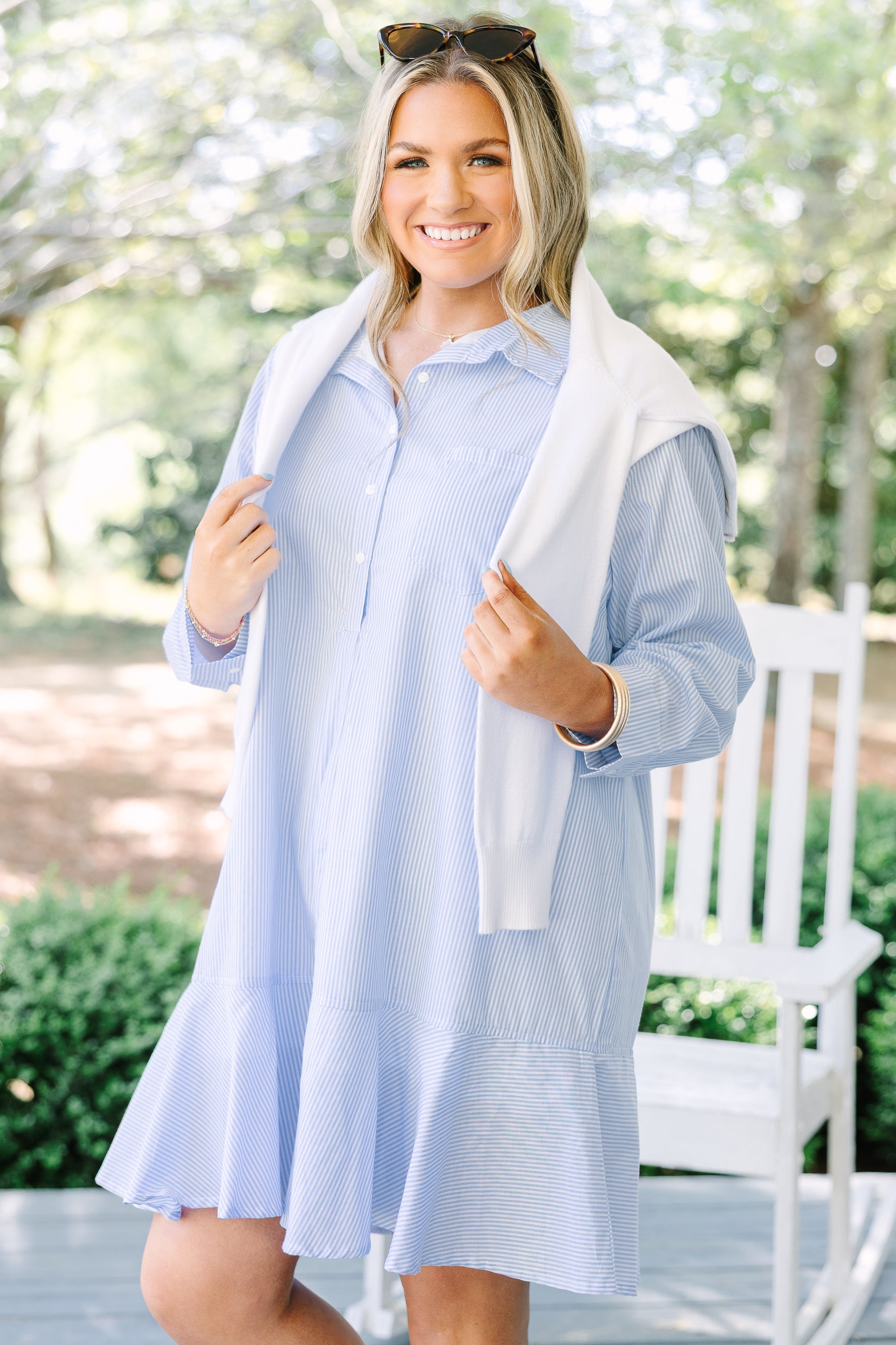 Days Like Today Dress, Blue Stripe