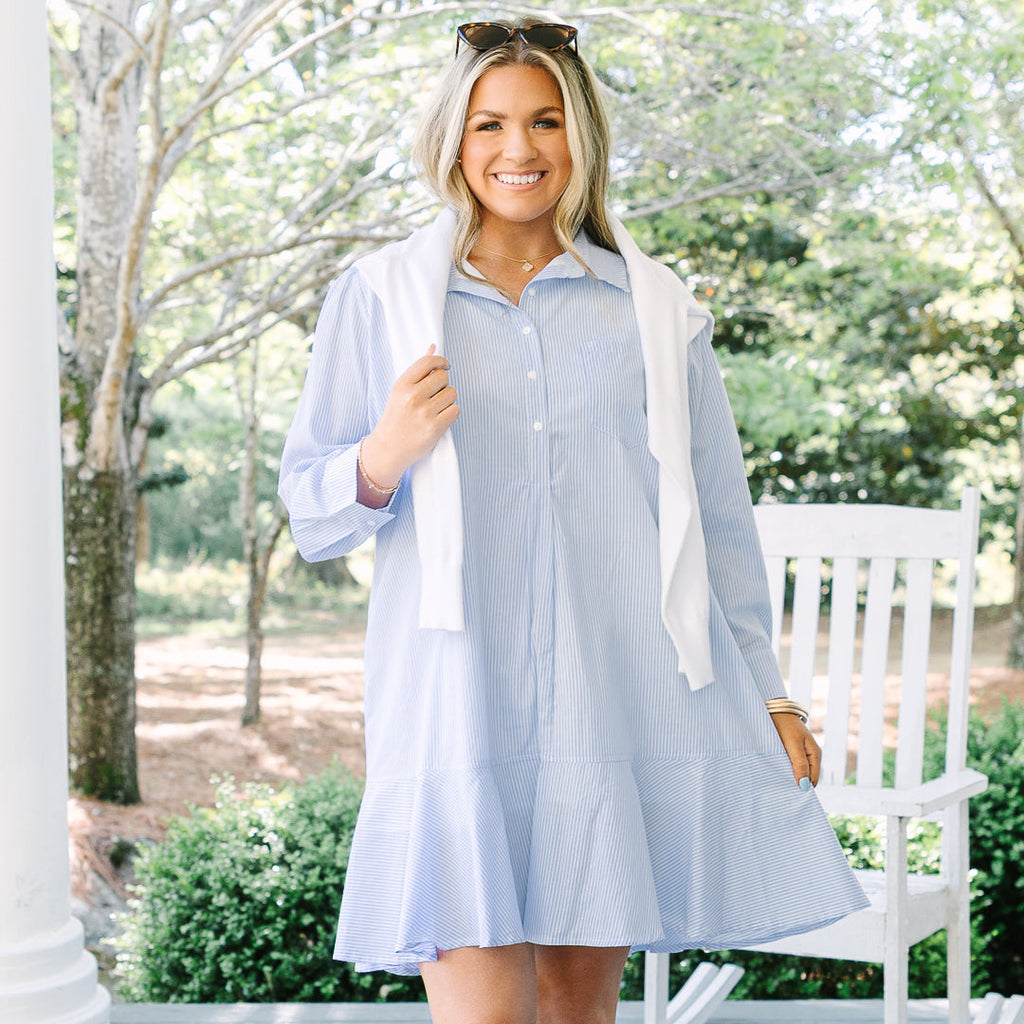 Days Like Today Dress, Blue Stripe