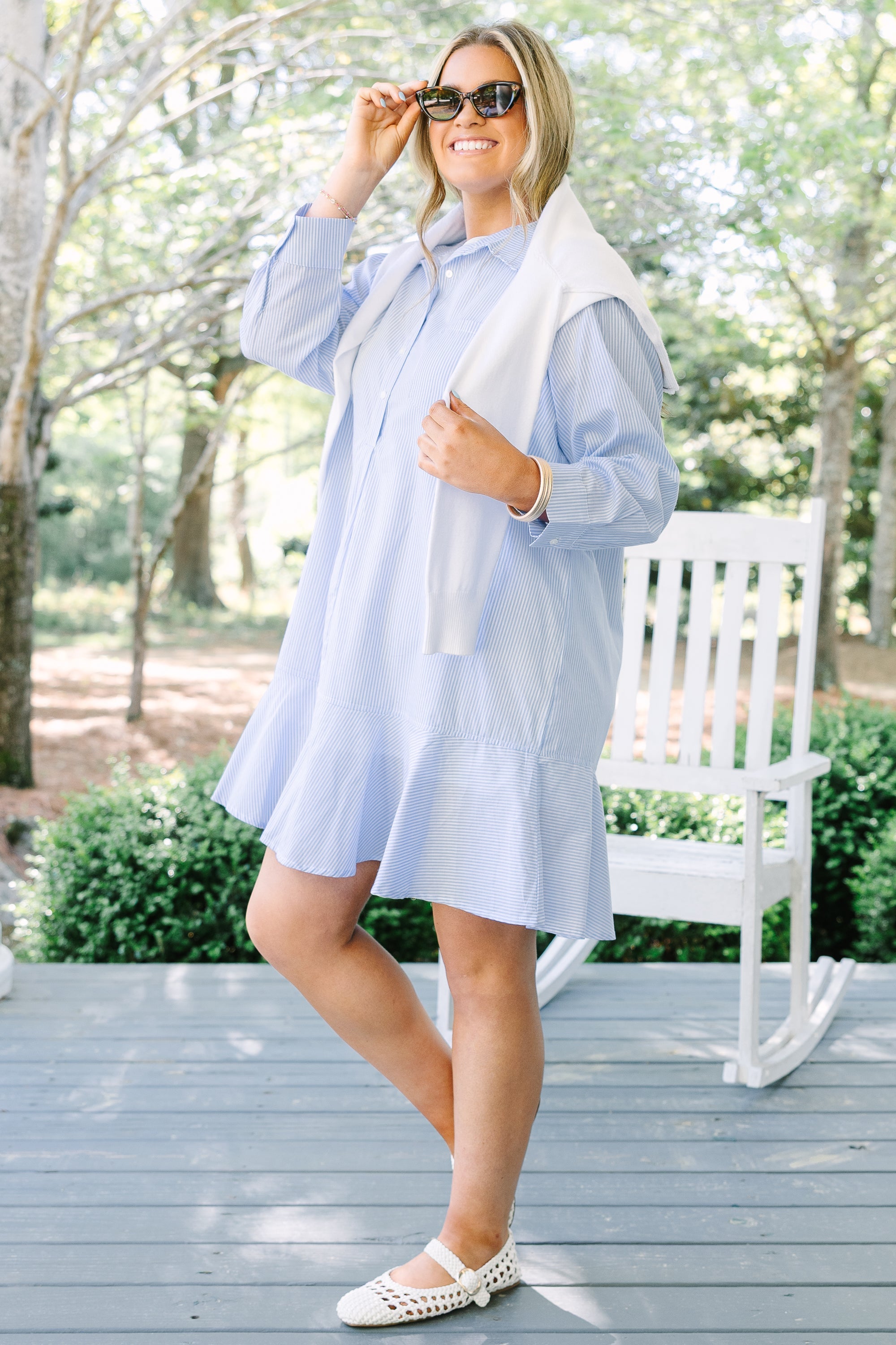Days Like Today Dress, Blue Stripe