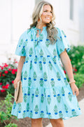 Distant Moon Dress, Turquoise