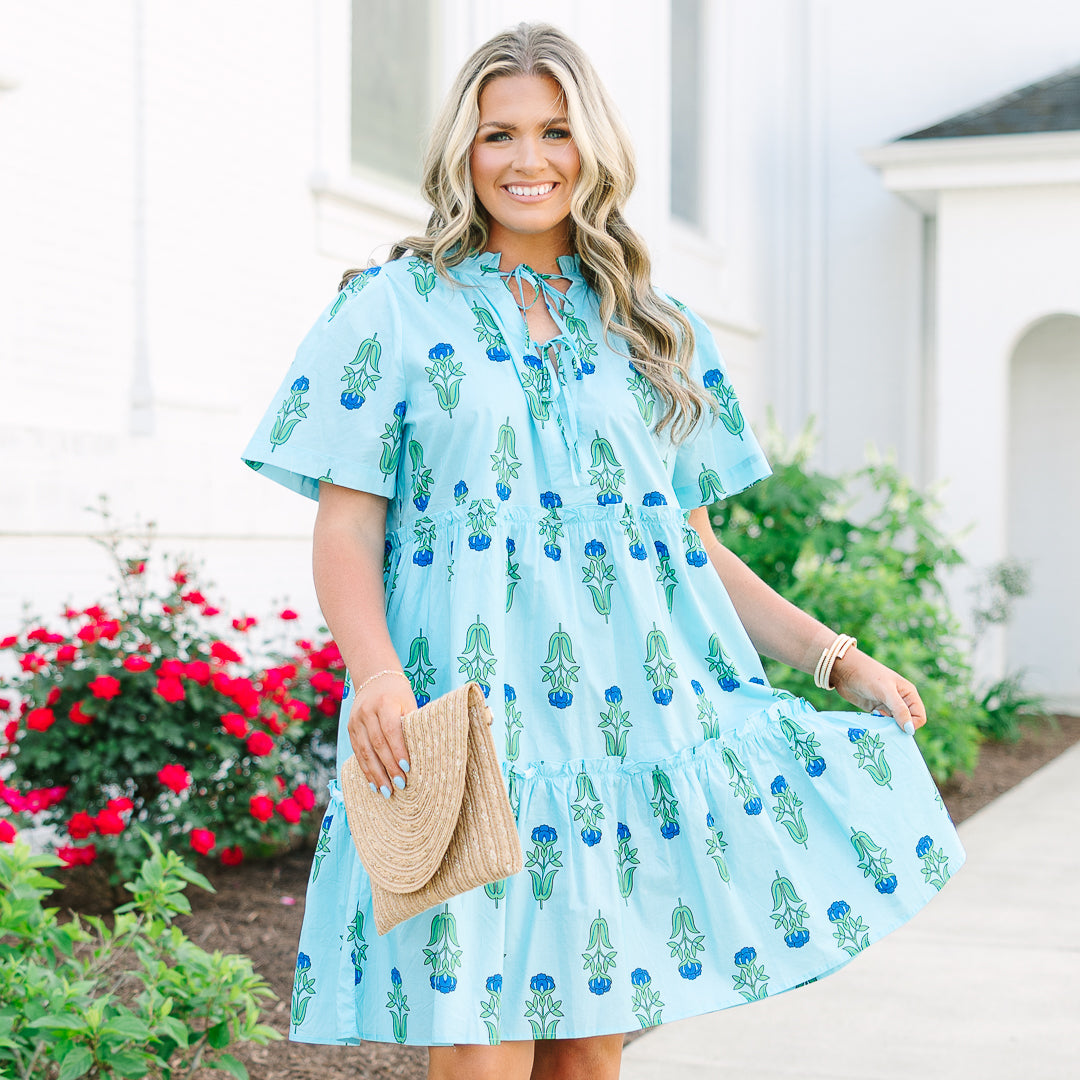 Distant Moon Dress, Turquoise