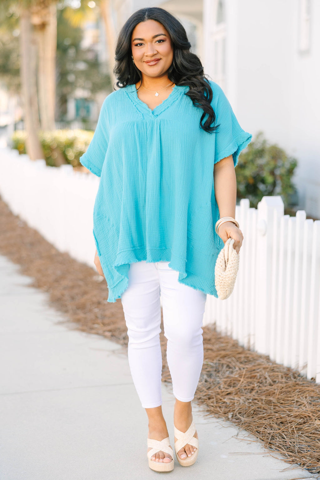 Don't Keep Me Away Top, Teal