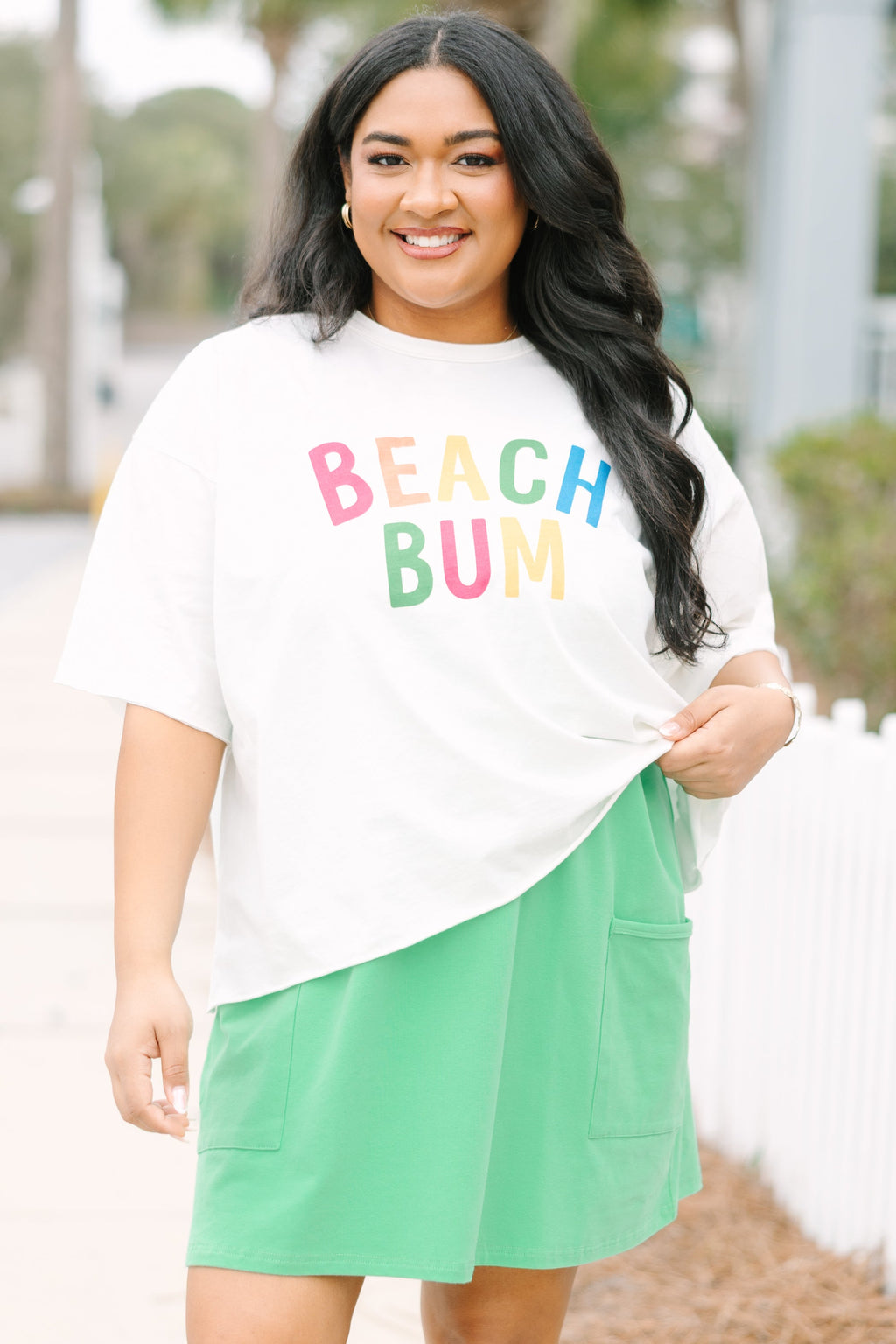 Down By The Coast Vintage Wash Tee, White
