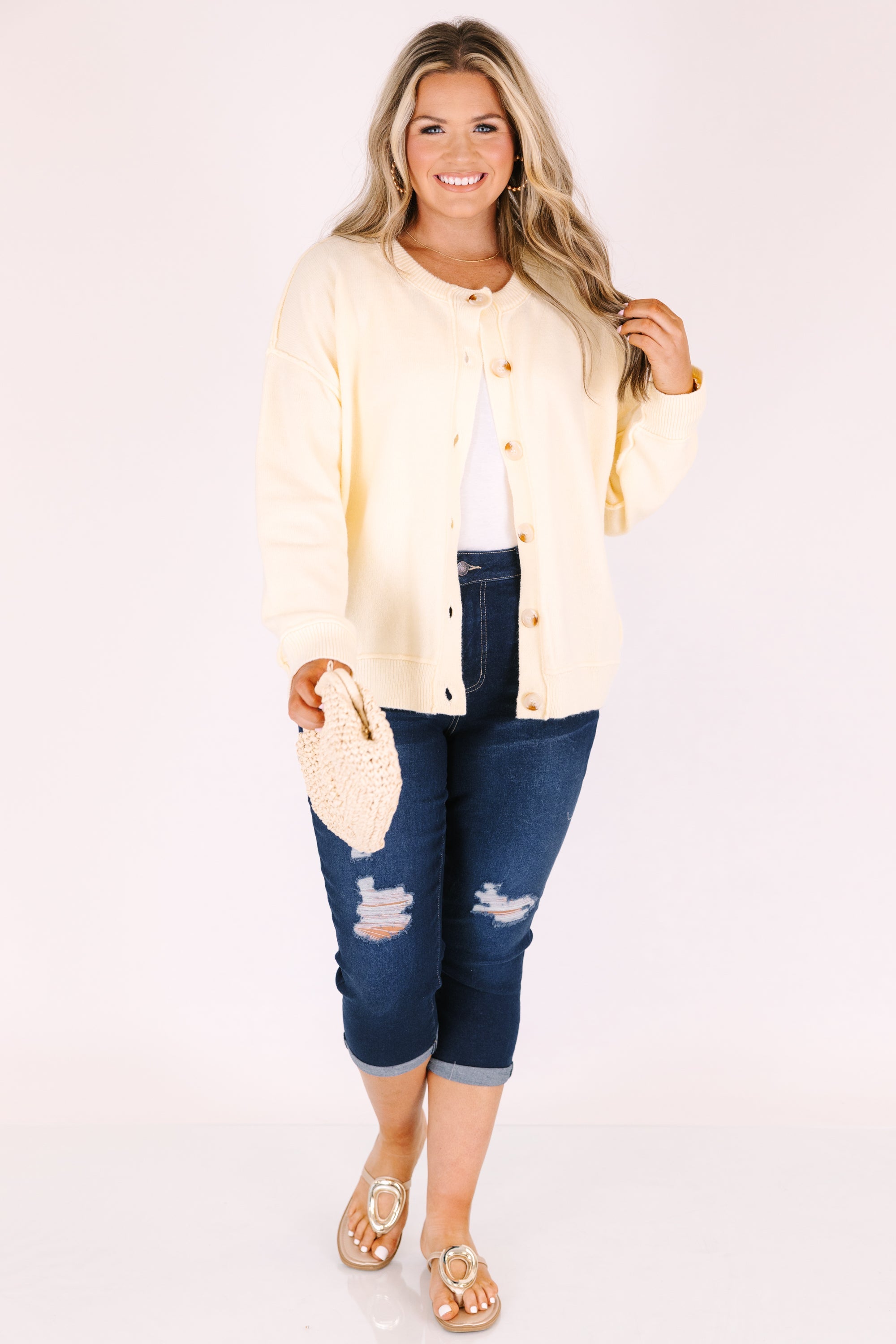 Dream, Wish And Believe Capris, Dark Wash