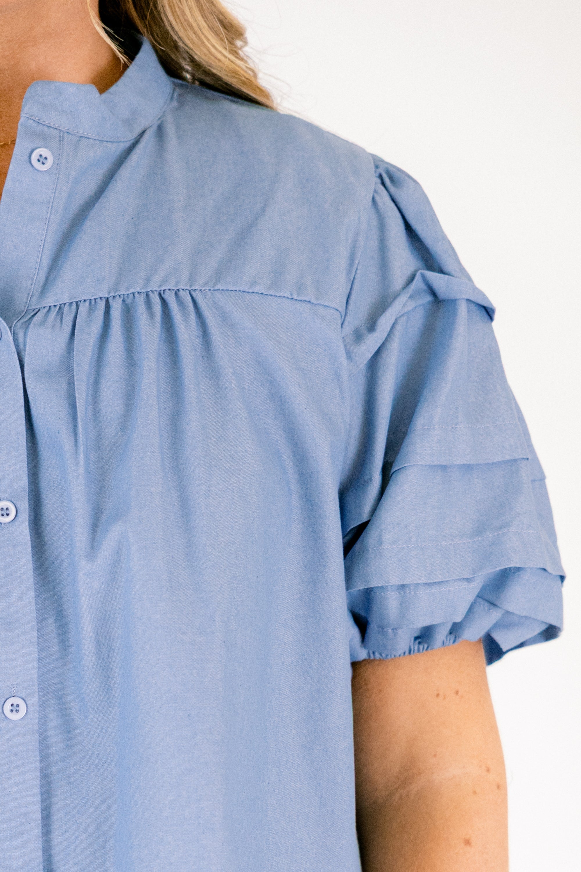 Each Detail Top, Chambray