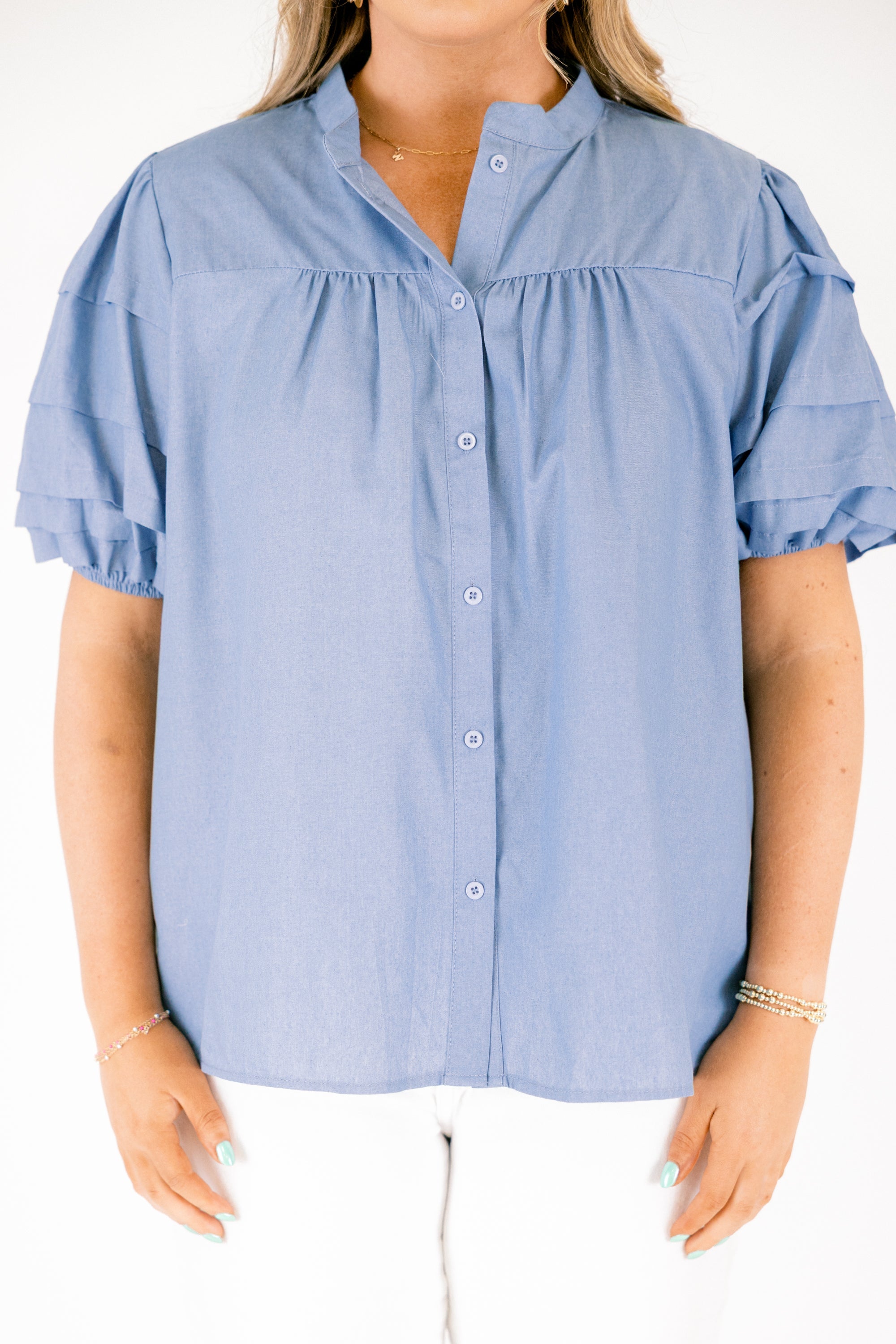 Each Detail Top, Chambray