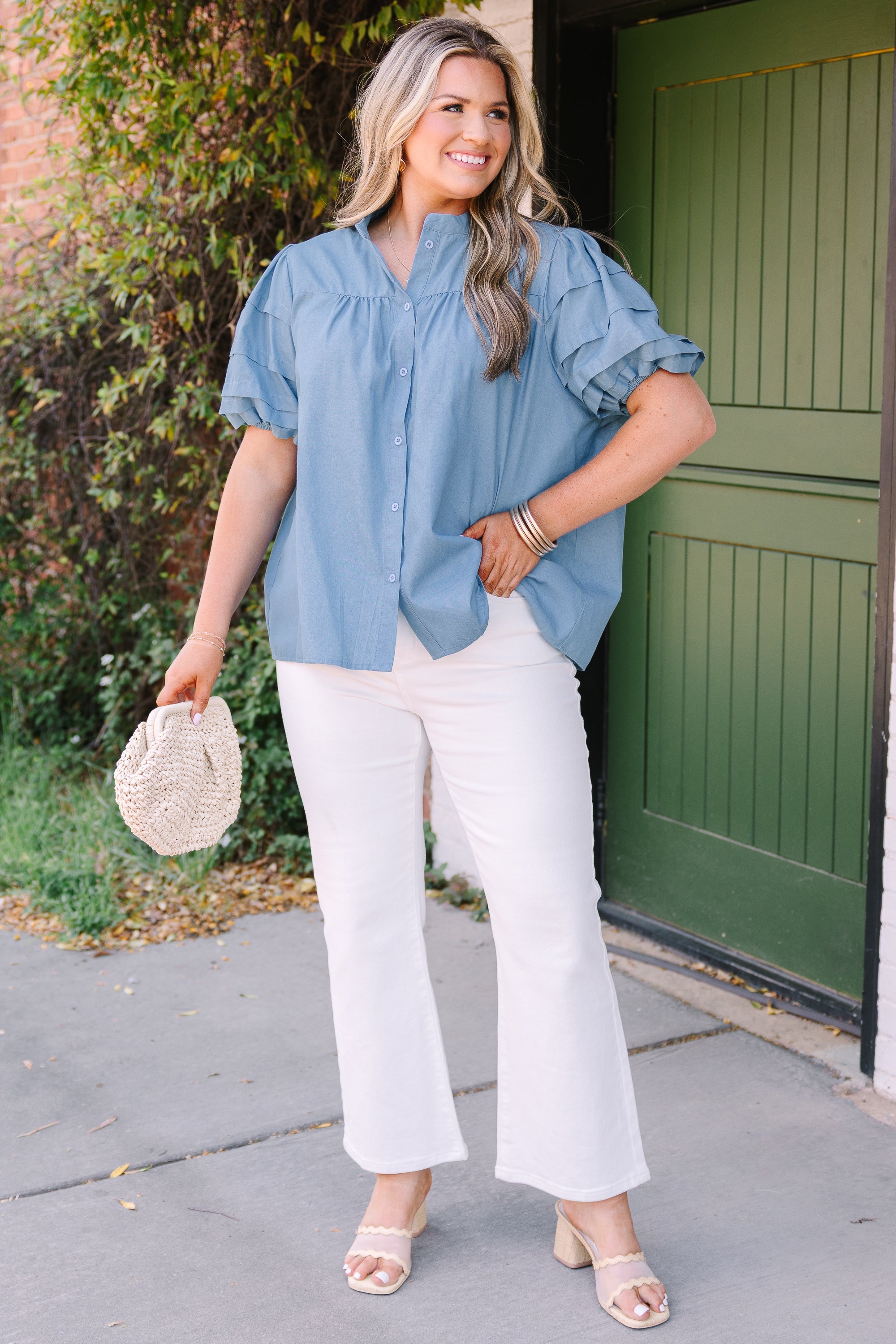 Each Detail Top, Chambray