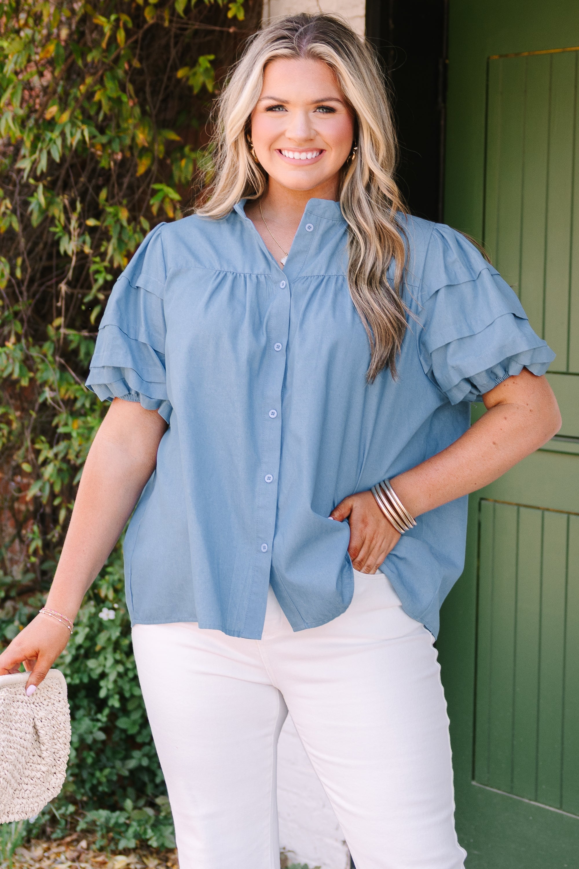 Each Detail Top, Chambray
