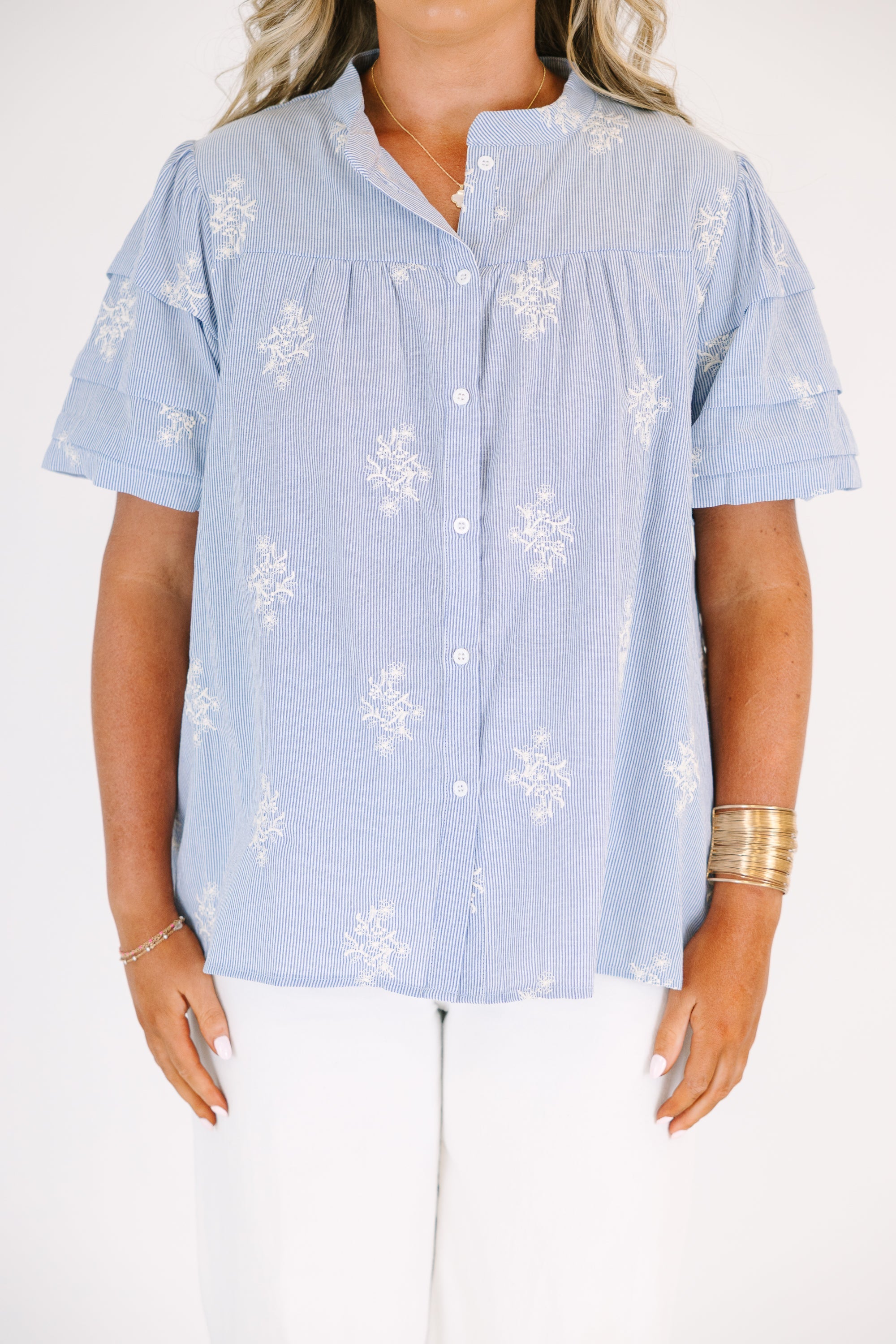 Each Detail Top, Light Blue