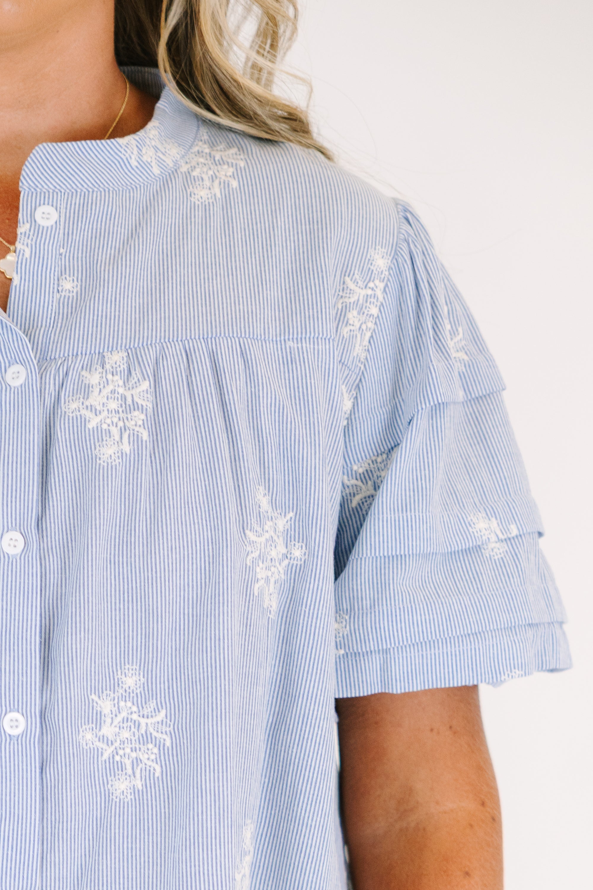 Each Detail Top, Light Blue