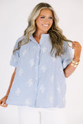 Each Detail Top, Light Blue