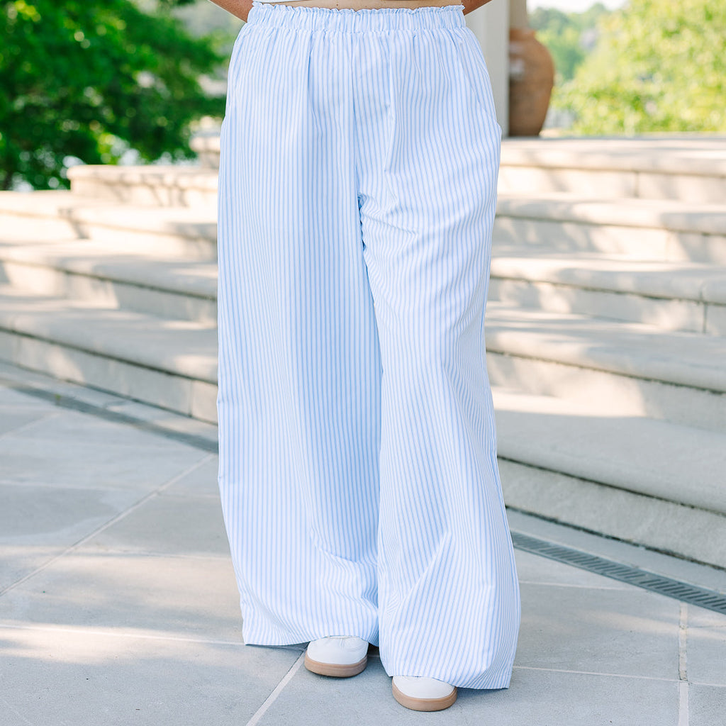 Easy To Style Pants, Blue Stripe